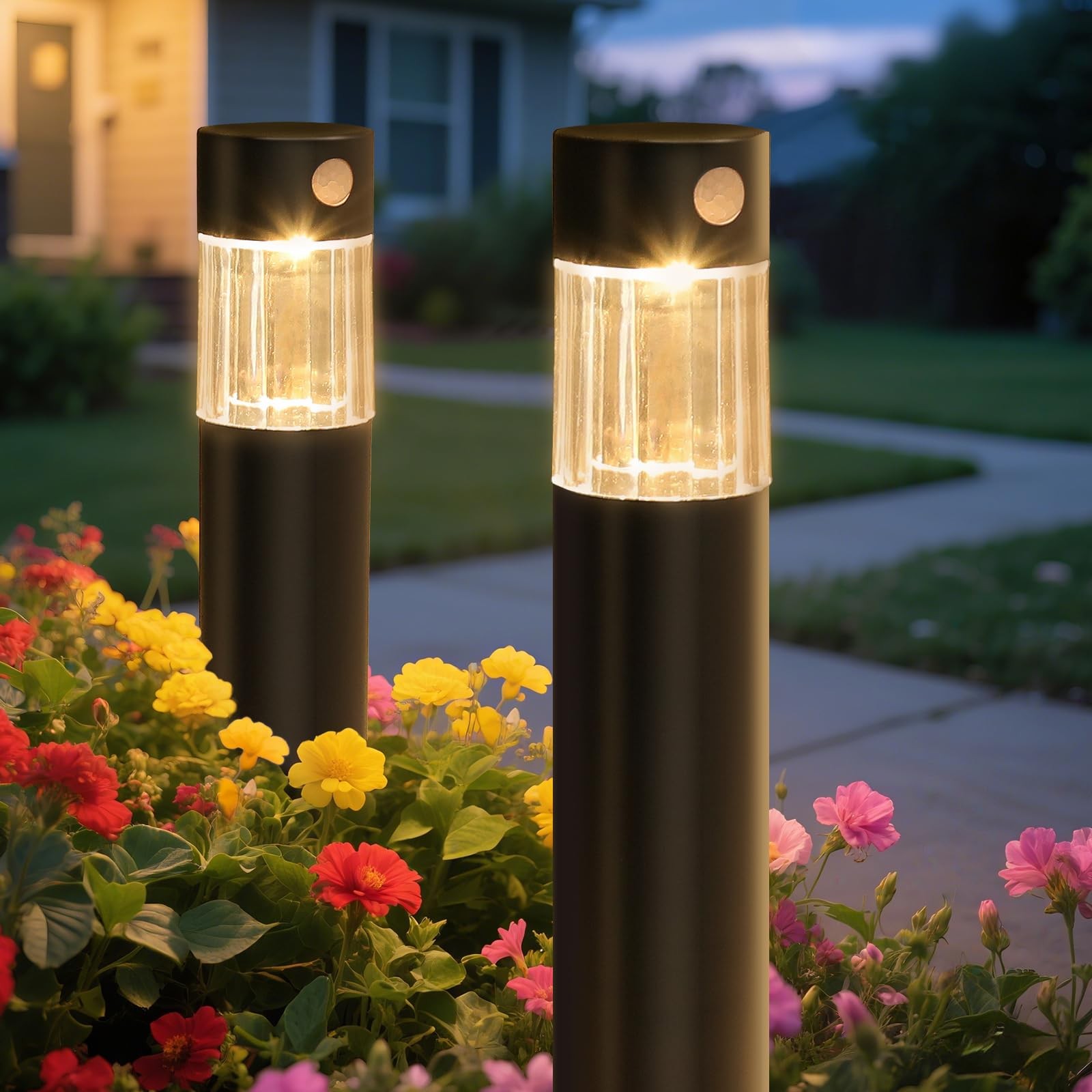 Solar Pathway Lights Outdoor, Motion Sensor 5-30LM IP65 Waterproof Yard Light…