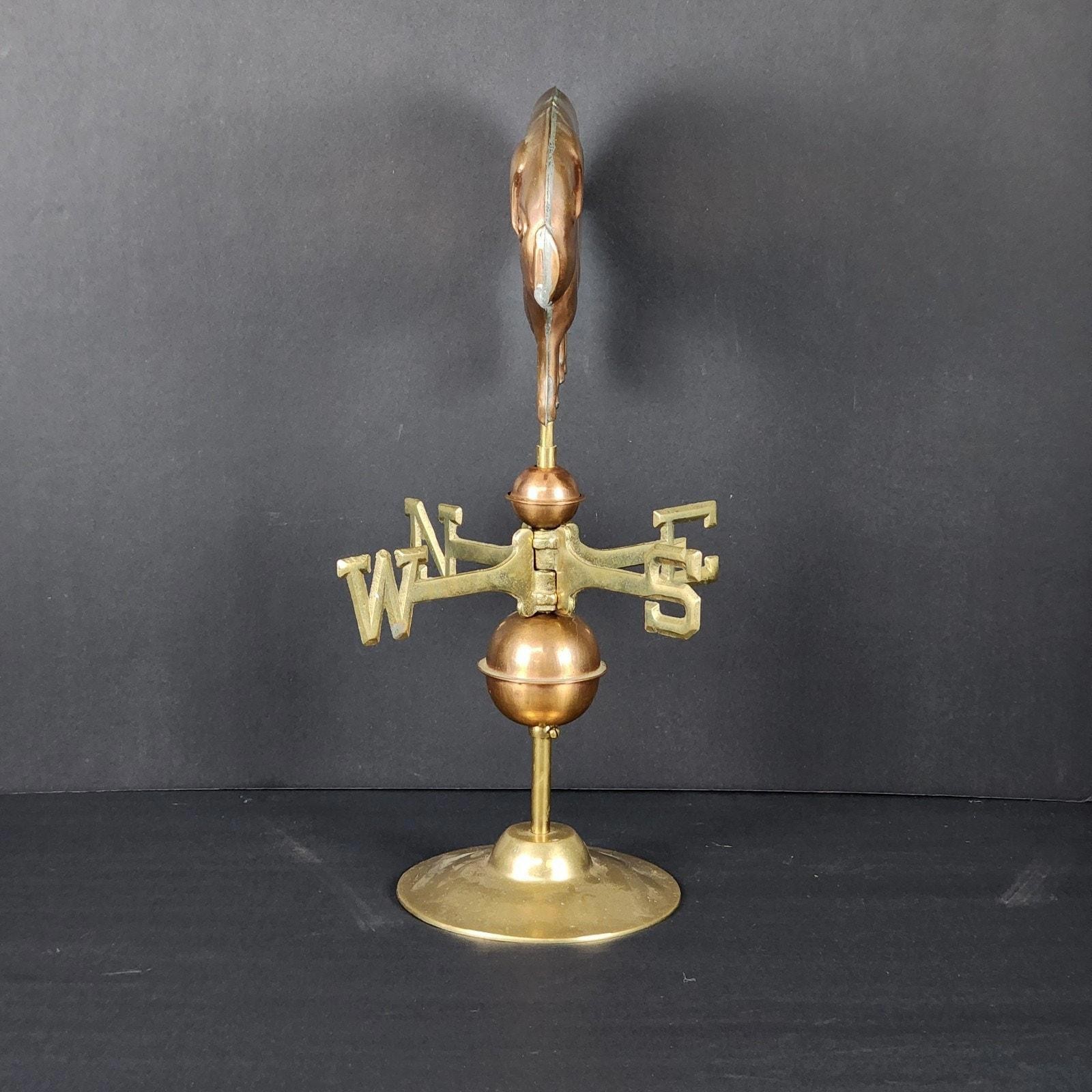 Brass and Copper Pig Weathervane w/ Stand Alone Base – Farmhouse Cottage Chic