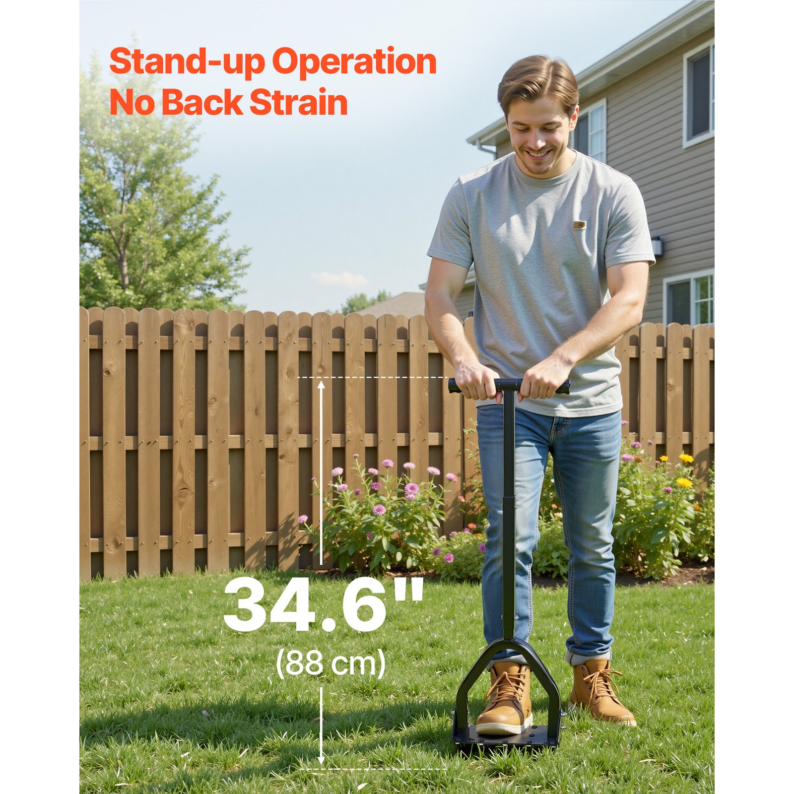 Uimoso Manual Lawn Aerator Tool with 15 Spikes for Compact Soil, 9.2 in Design