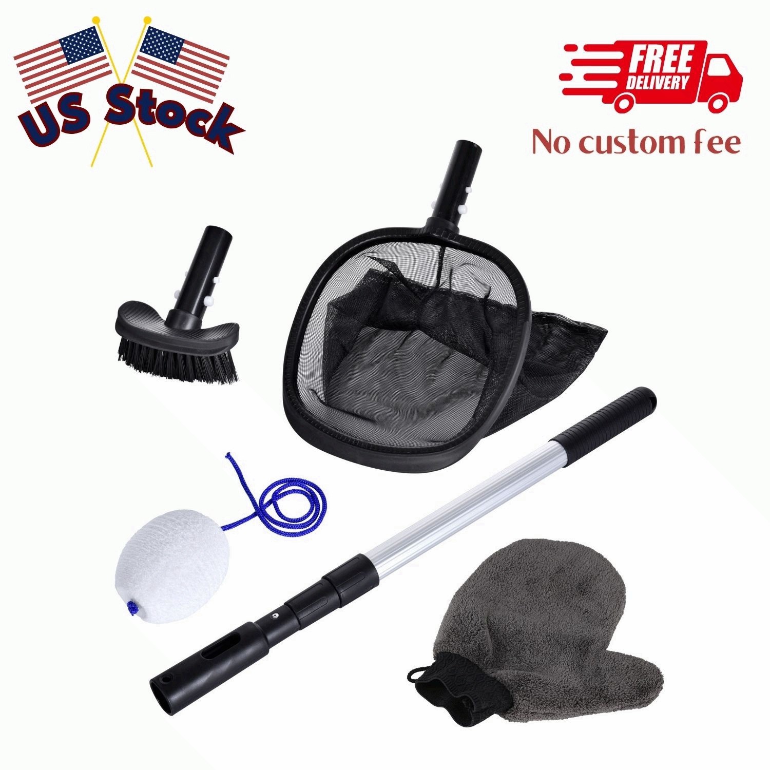 Maintenance Kit for Spas – 5 Piece – Black & Grey – Alu & PP