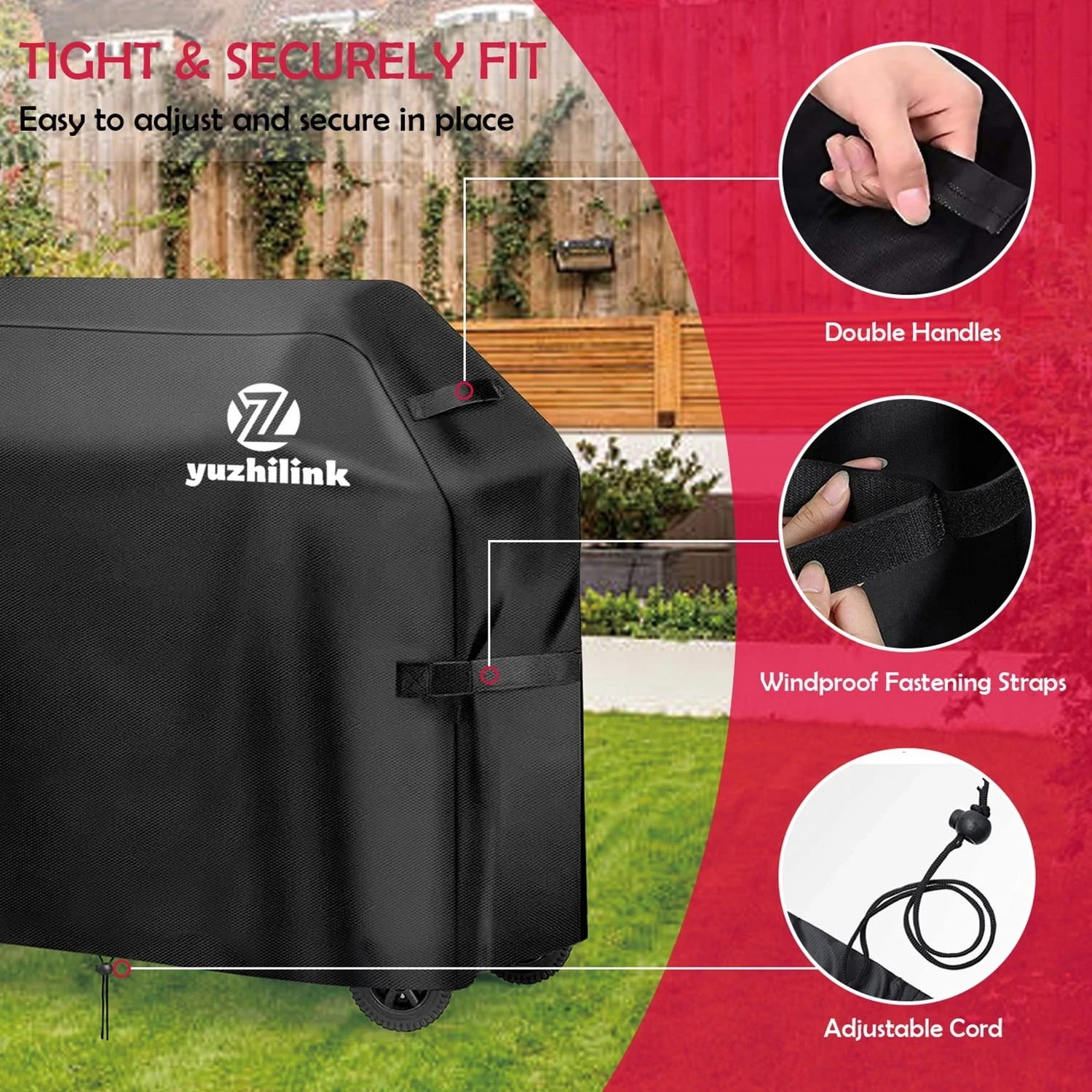 Grill Cover, BBQ Outdoor Grill Covers, Waterproof, Rip-Proof, Weather-Resistant