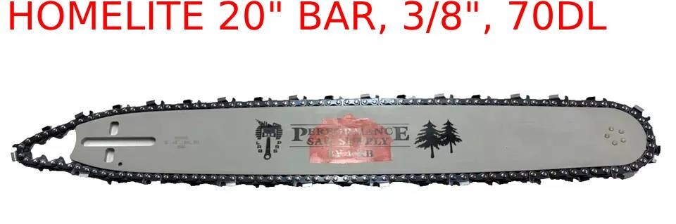 20″ BAR & CHAIN FITS HOMELITE SUPER XL SXL XL12 330 360 925 955 BIG RED OLD BLUE