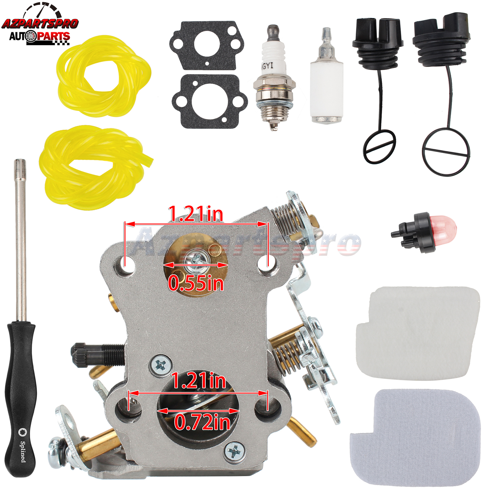 Carburetor Kit For Poulan P4018WM P4018WT P4018WTL 18″ Gas Chainsaw