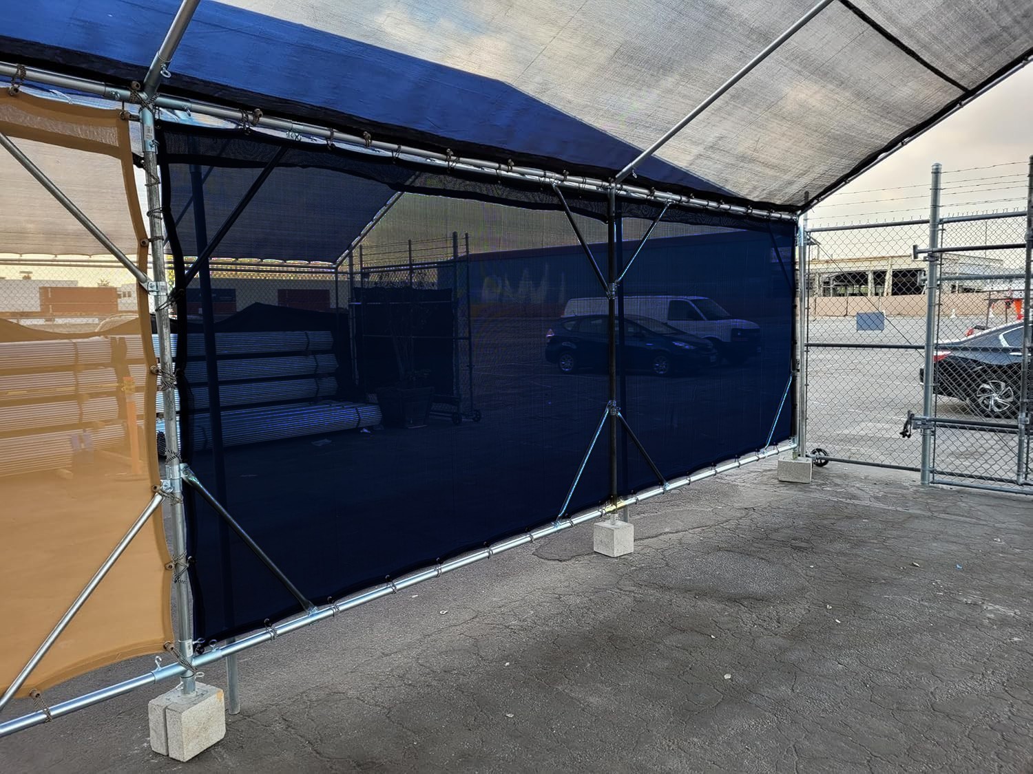 (Black) HD Mesh Tarp Net Sun Shade Fence Screen Patio Canopy Top