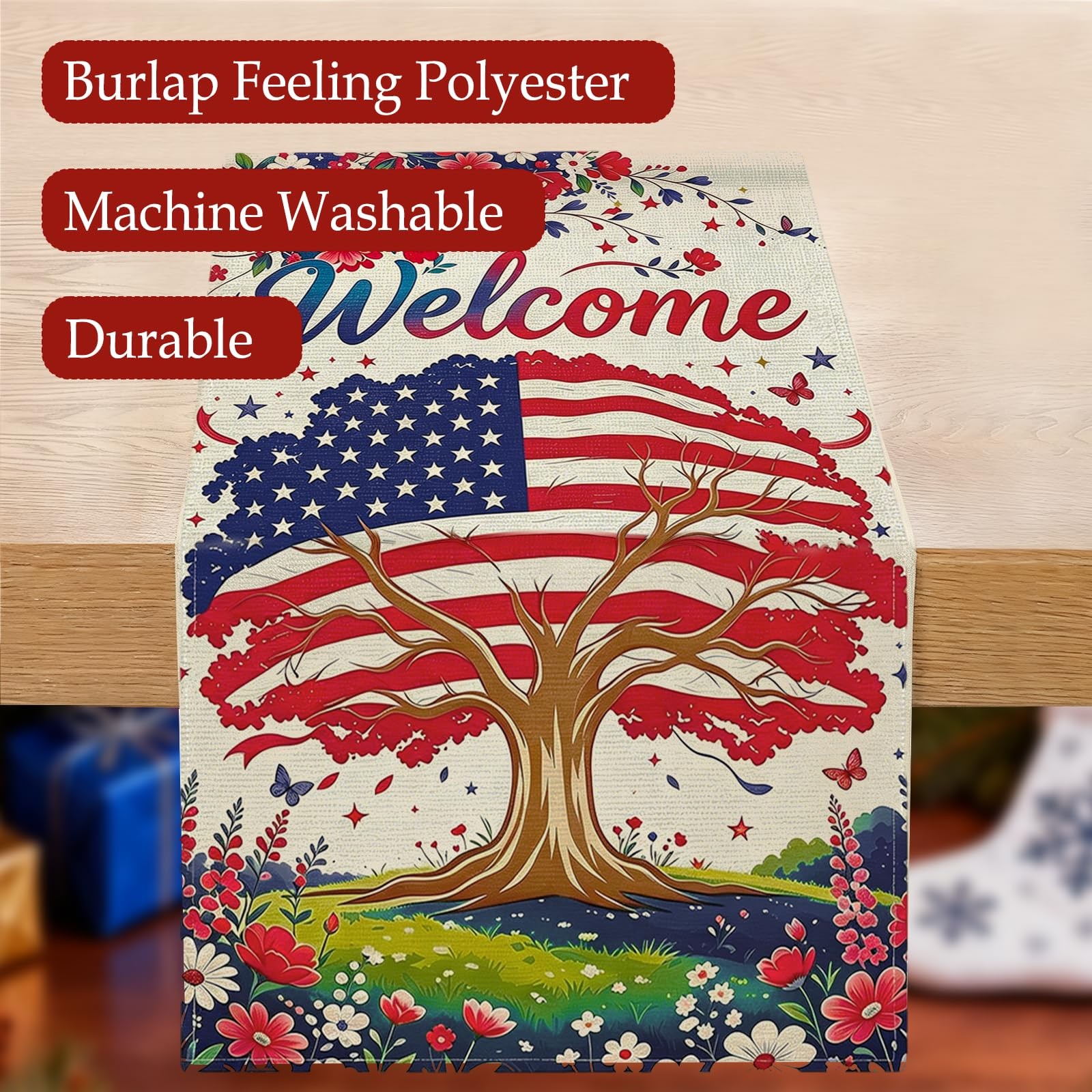 4th of July Garden Flags America Patriotic Welcome Home Red White and Blue Decor