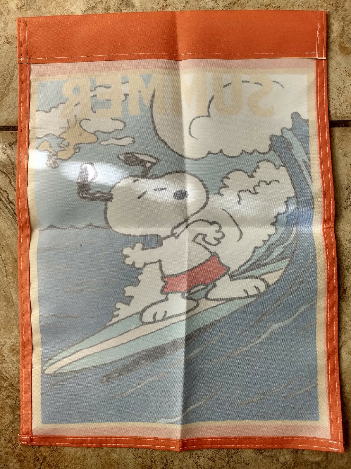 Snoopy Summer 12 x 18 inches Garden Flag Beach Ocean Surfing