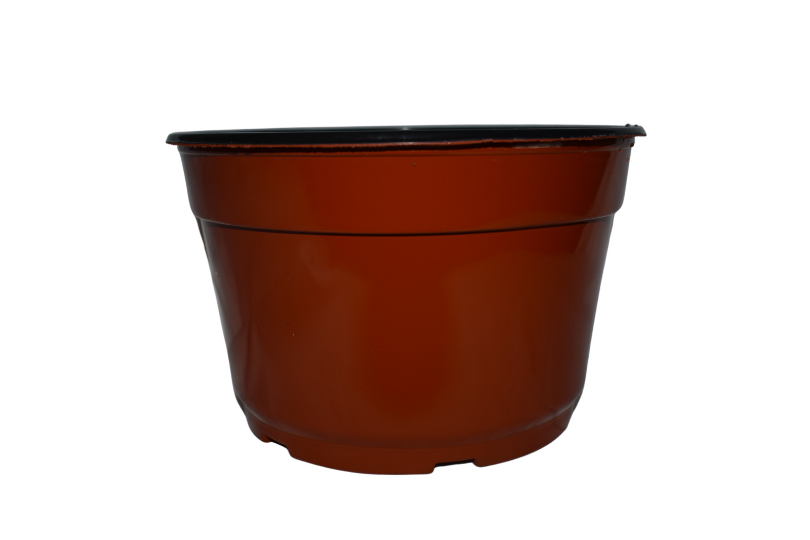 8″ Round Brown PLASTIC MUM POTS – SET OF 10 – {8″ x 5″} flower nursery pan