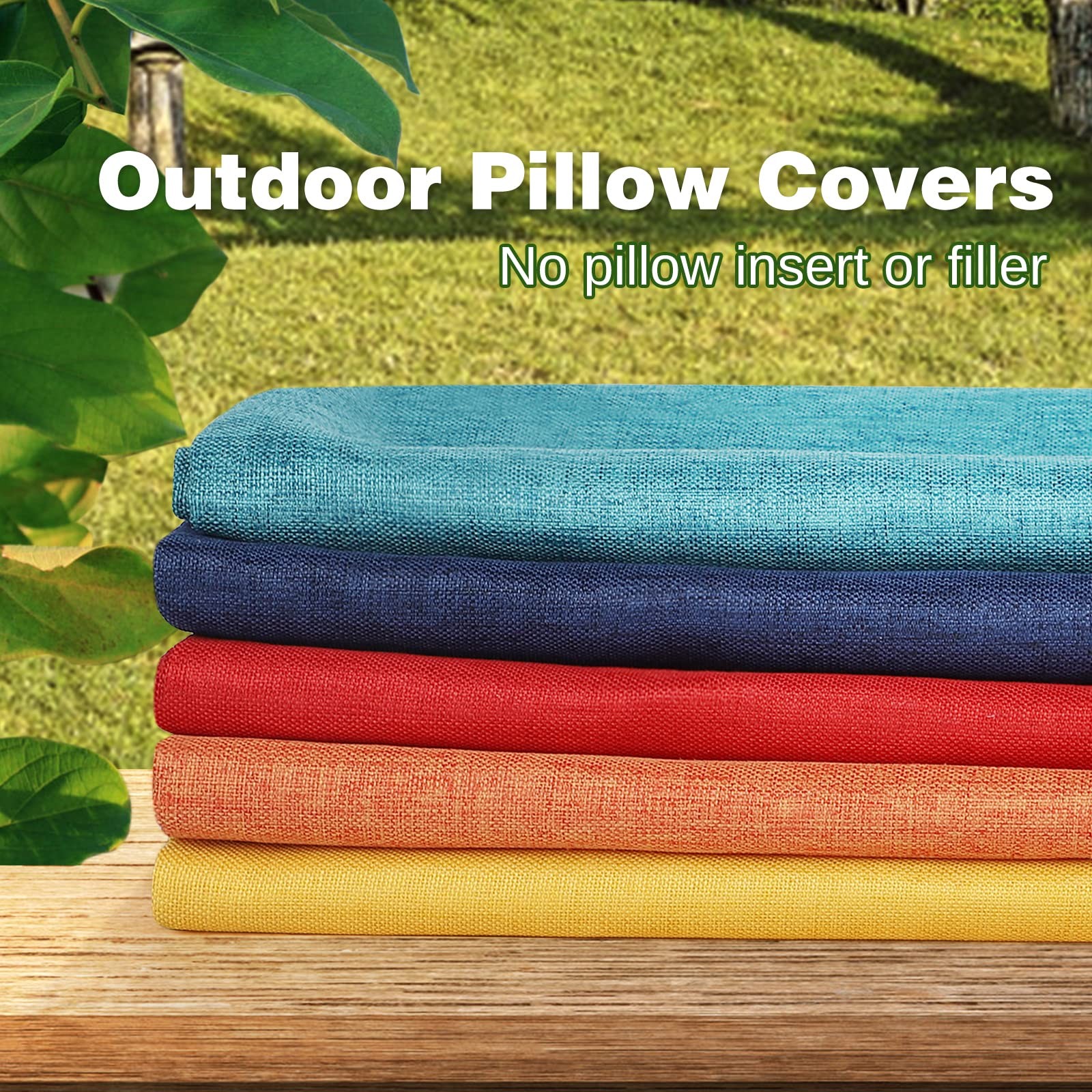ReeQuo Pack of 2 Outdoor Throw Pillow 18″ x (Pack 2), Navy Blue