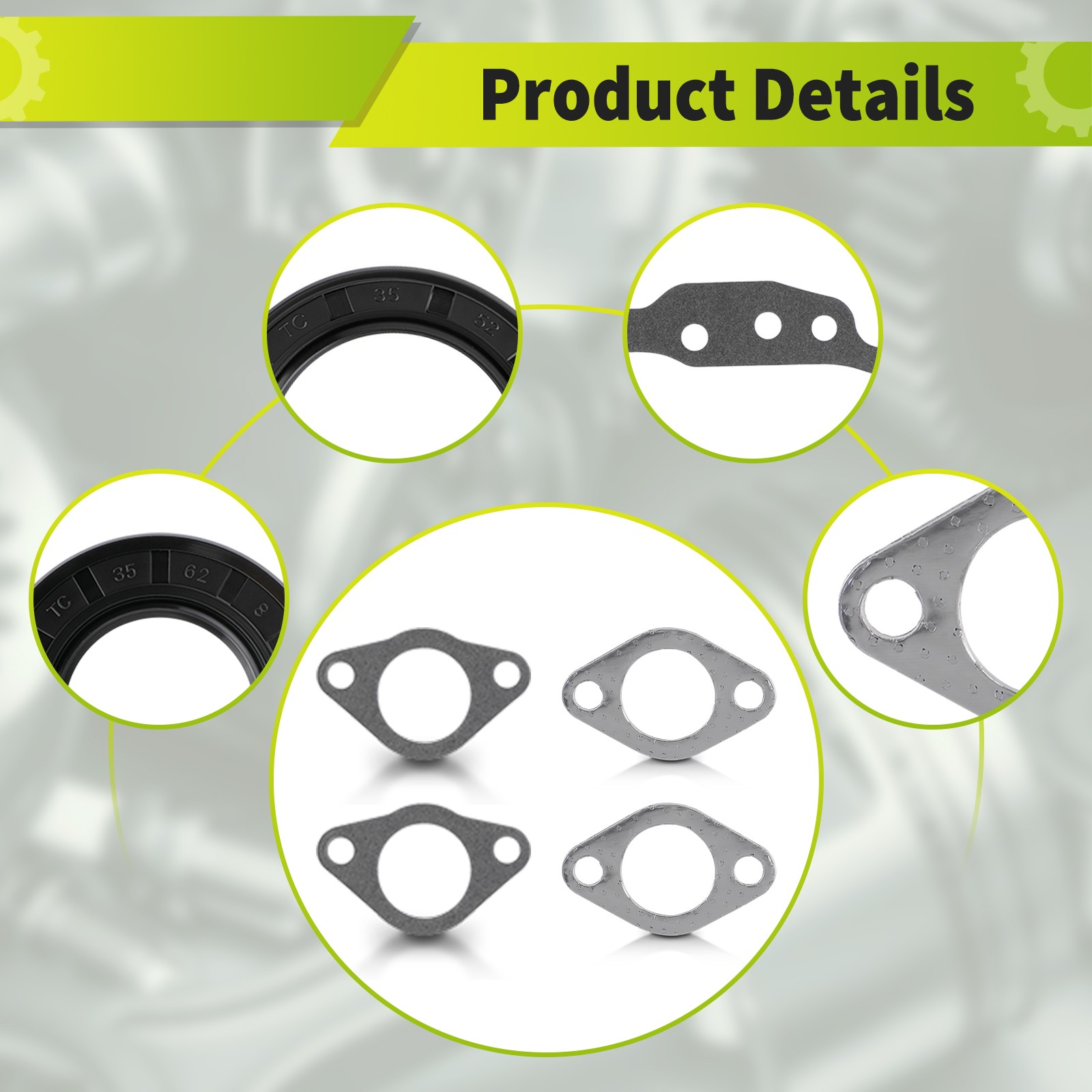 For Kawasaki FH721V Crankcase Breather PCV Rocker Gasket Set + All oil seals
