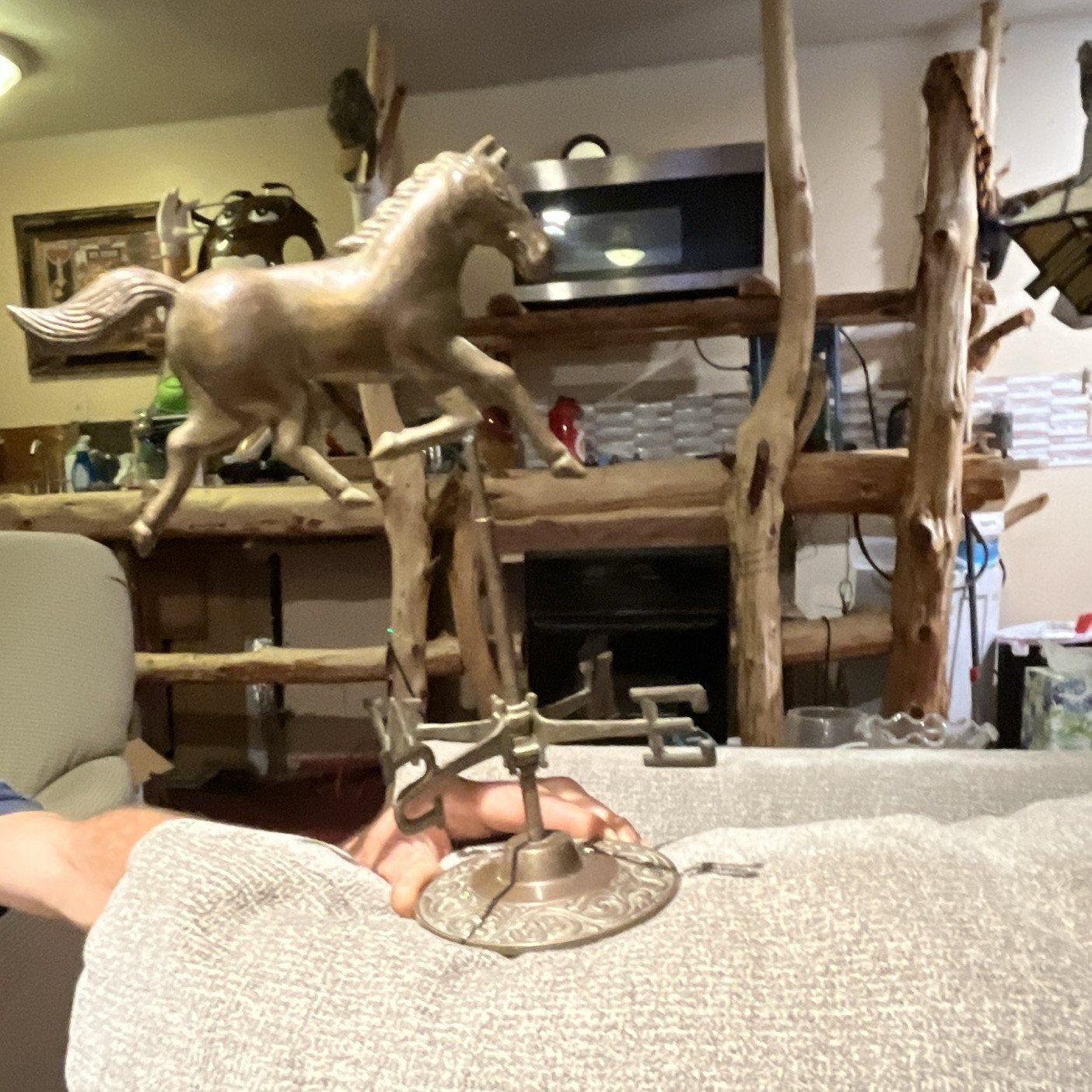 Bronze Horse Metal Weathervane w/ Patina Finish & N E S W Directionals
