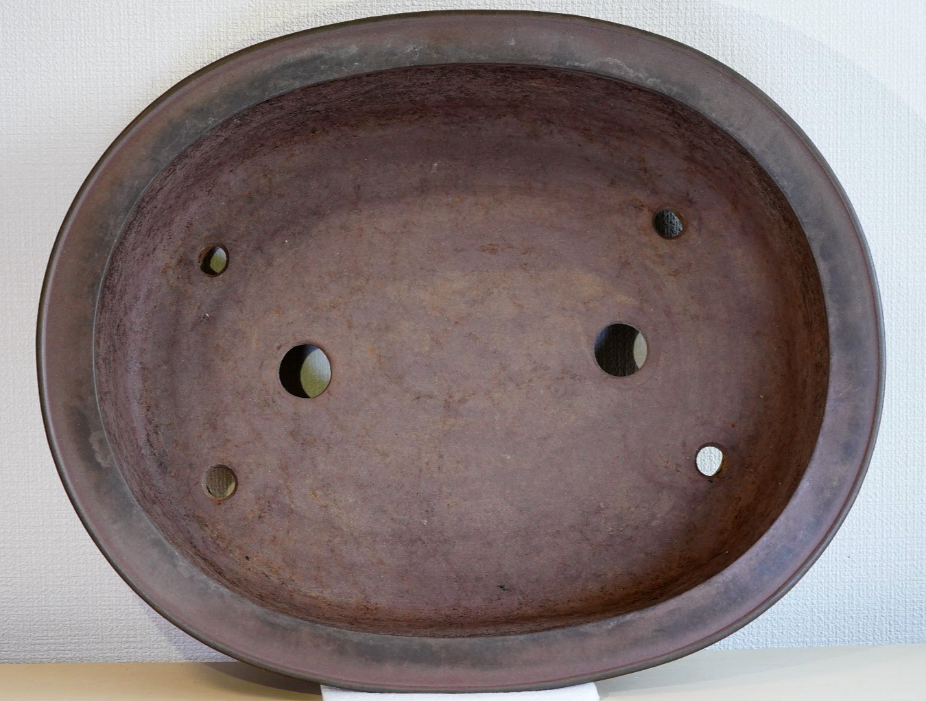 Japanese Bonsai Pot Tokoname NAKANO GYOZAN 17.8″(45.2cm) Unglazed Oval X141