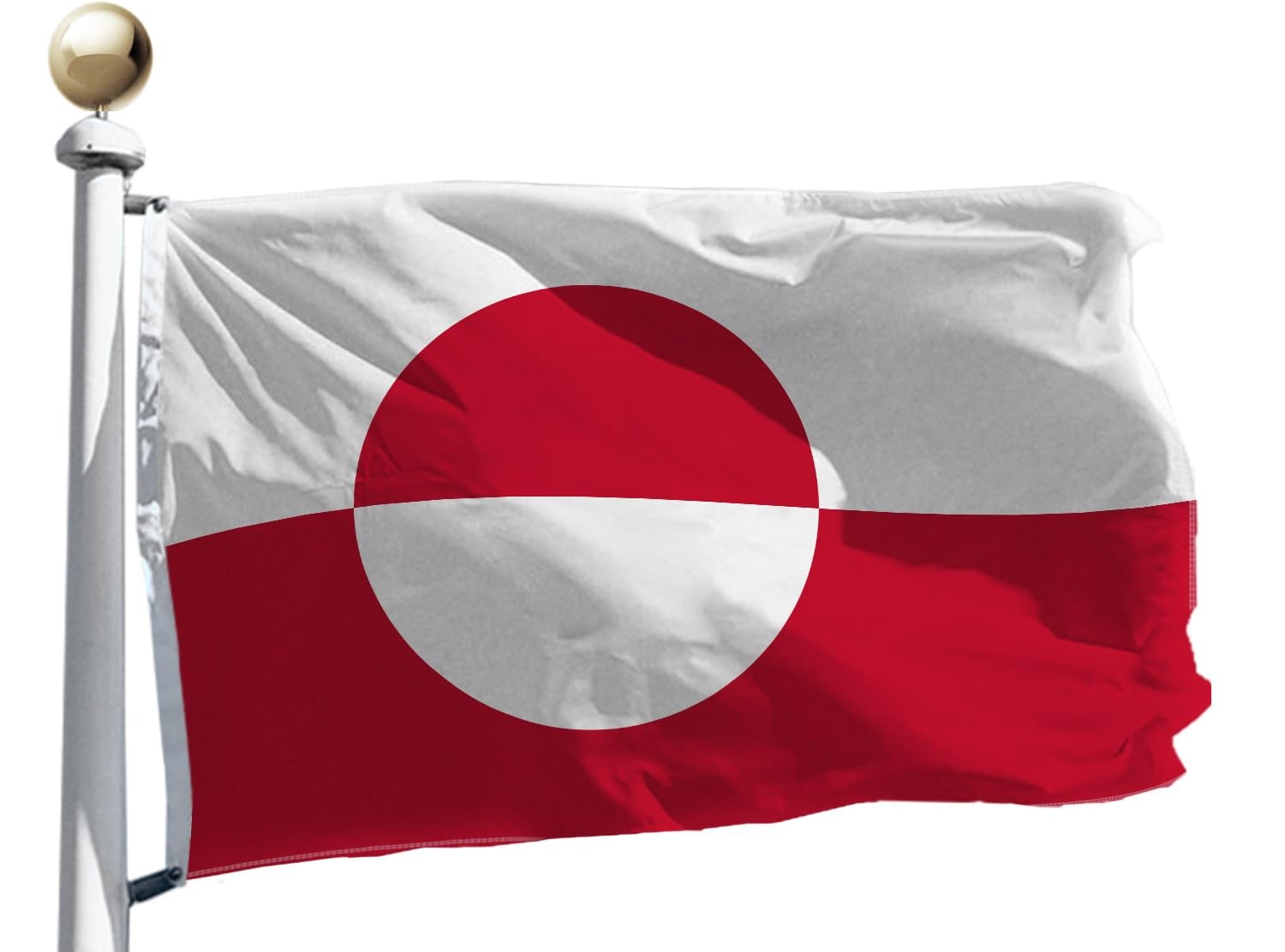 Greenland Flag 2X3 Ft Outdoor Large Polyester,Canvas Header and Double Stitched