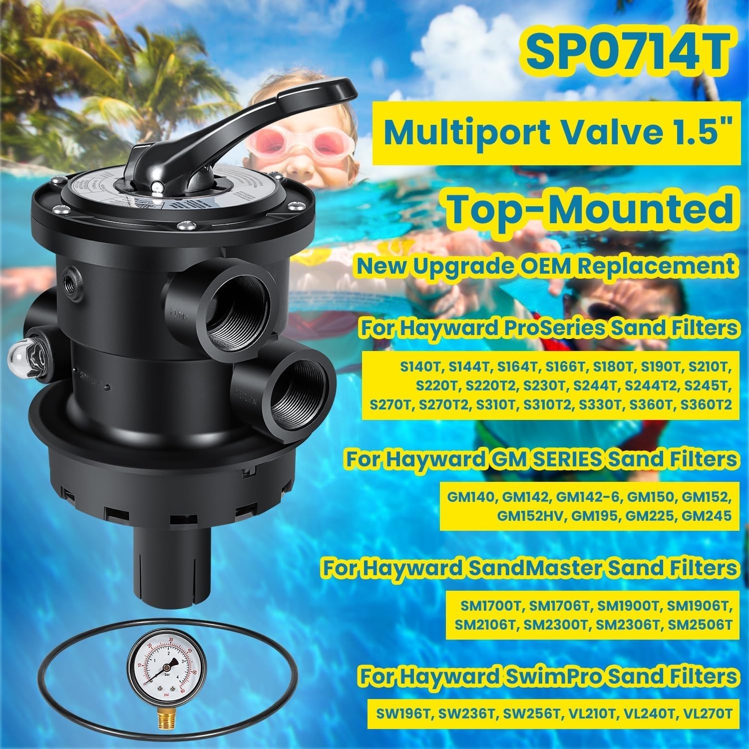Replacement for Hayward SP0714T VariFlo Top-Mount MultiportVL Series Sand Filter