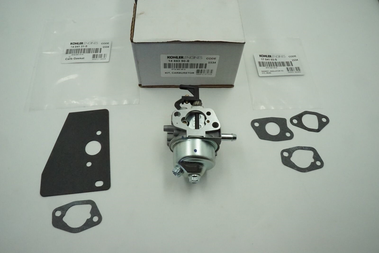 NEW GENUINE OEM KOHLER PART # 14 853 90-S CARBURETOR WITH GASKETS