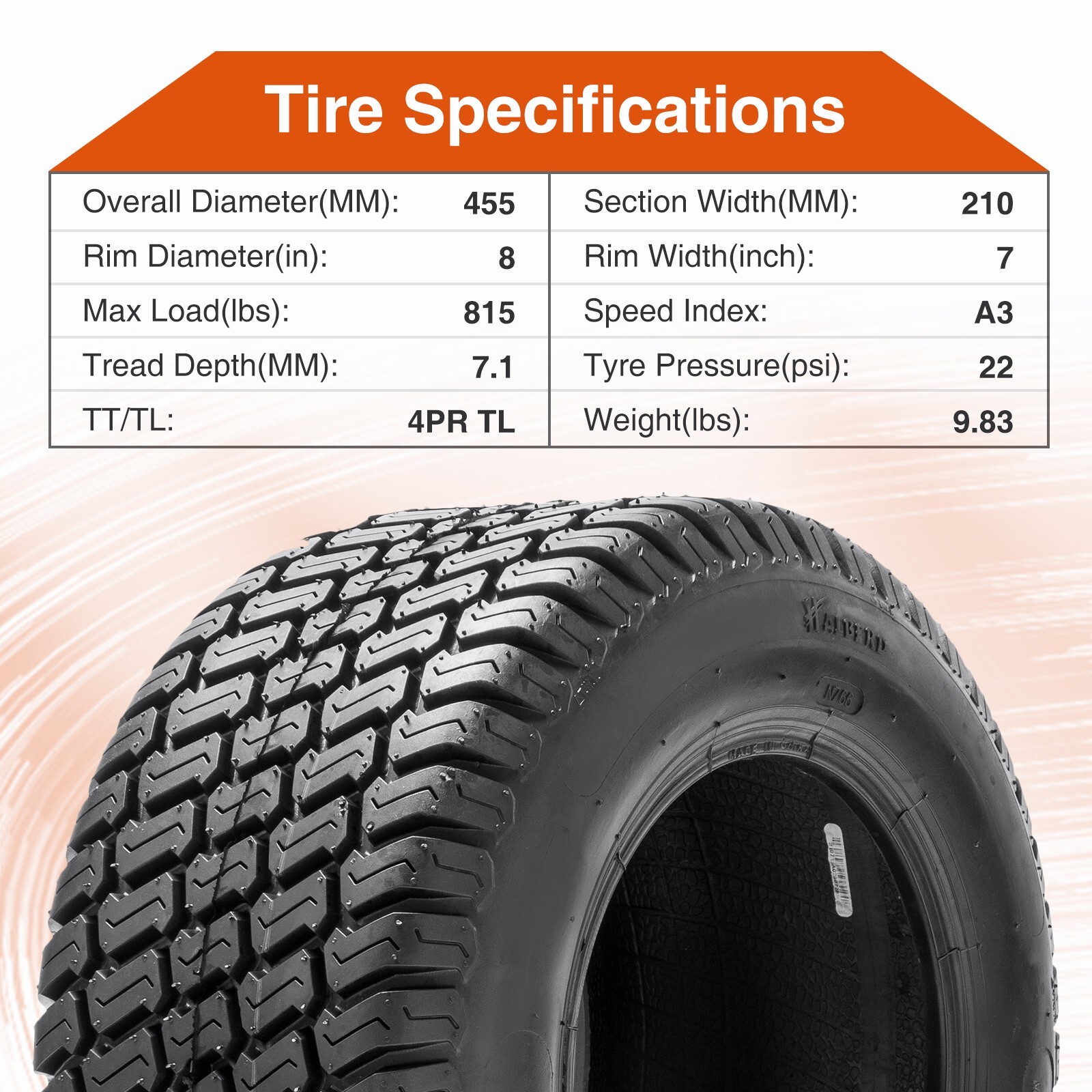 Premium 18×8.50-8 Lawn Mower Tire 4PR 18×8.5×8 Garden Tractor 18×8.5-8 18X8.50X8