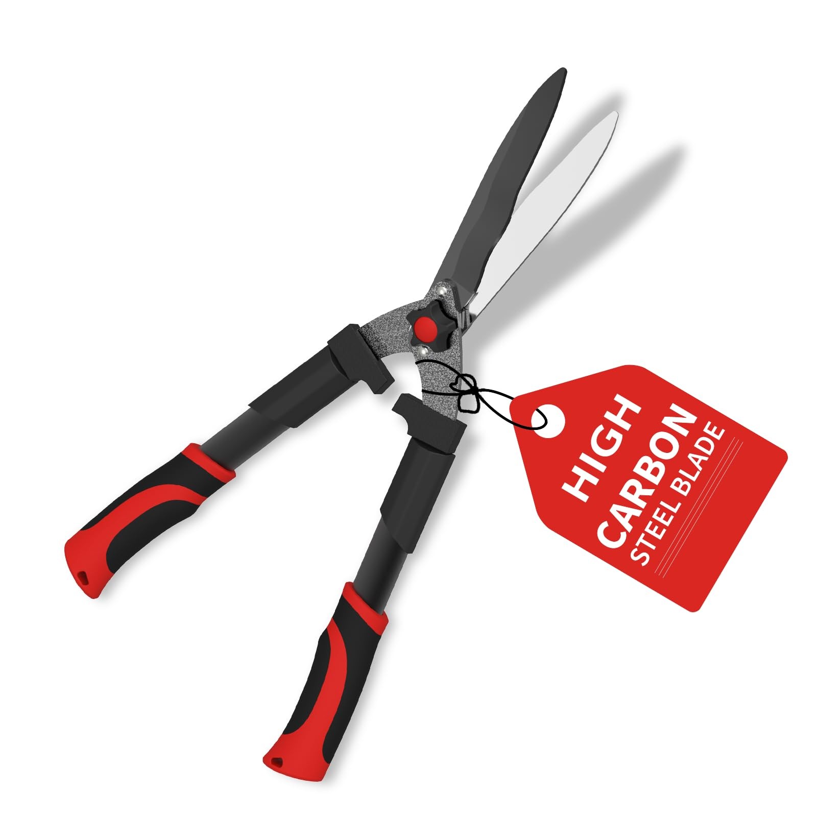 23-Inch Hedge Shears, Manual Garden Clippers with 9″ High Carbon Steel Wavy B…