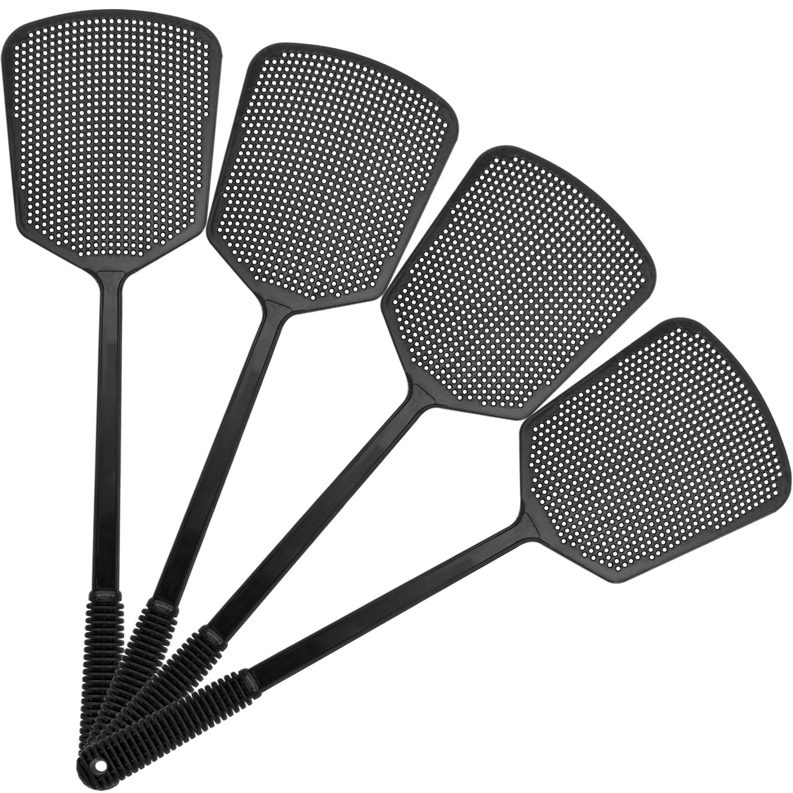 Fly Swatter 4 Pack, Large Swat Head, Flexible Handle for Indoor & Outdoor