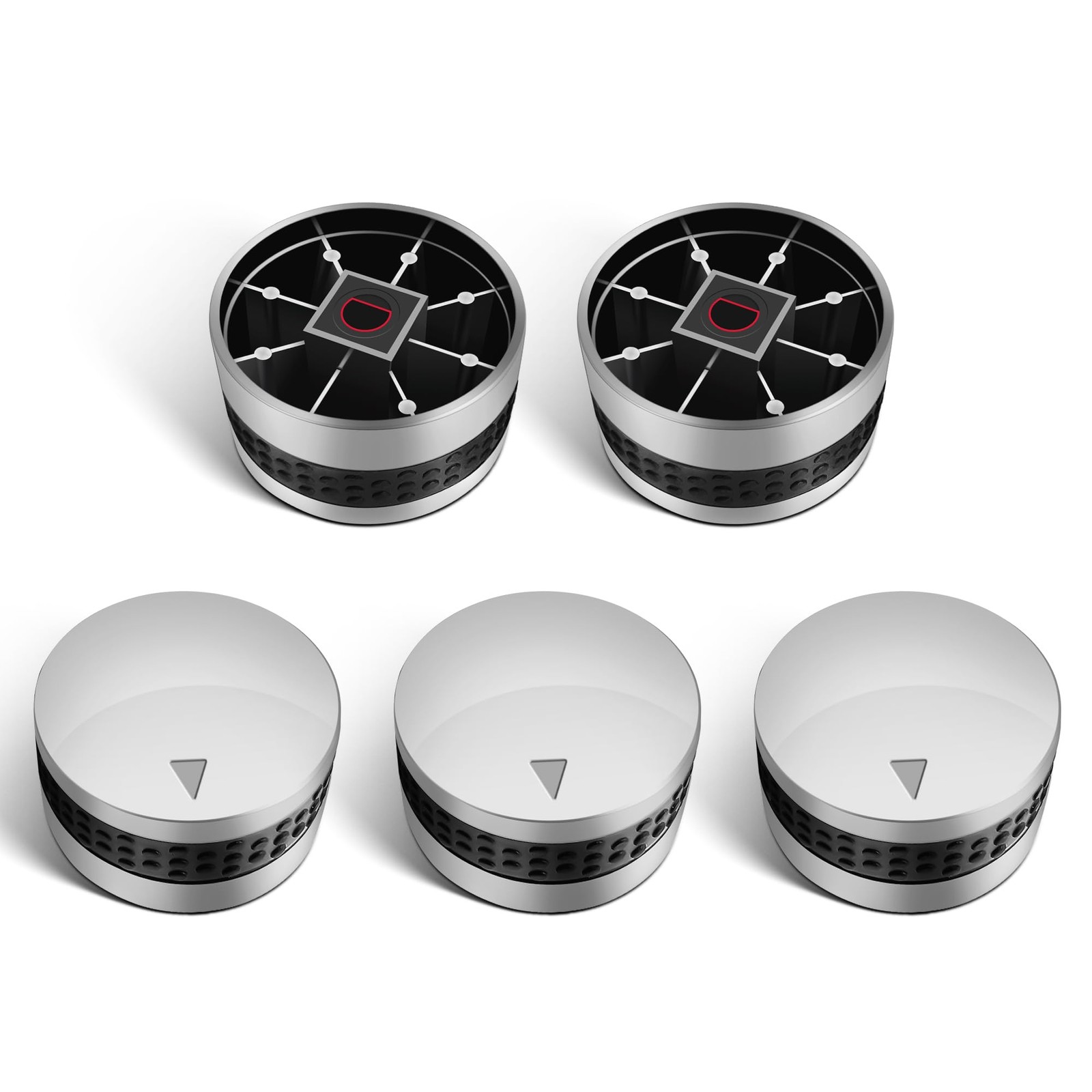 Unicook 5 Pack Grill Control Knobs 5 x Knobs, Black and Silver