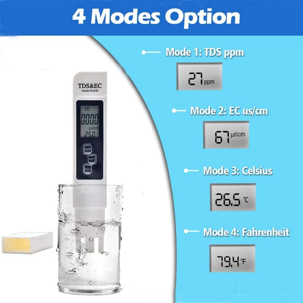 TDS Meter Digital Tester Water Quality Testing Kits for Drinking Water 0-9990ppm
