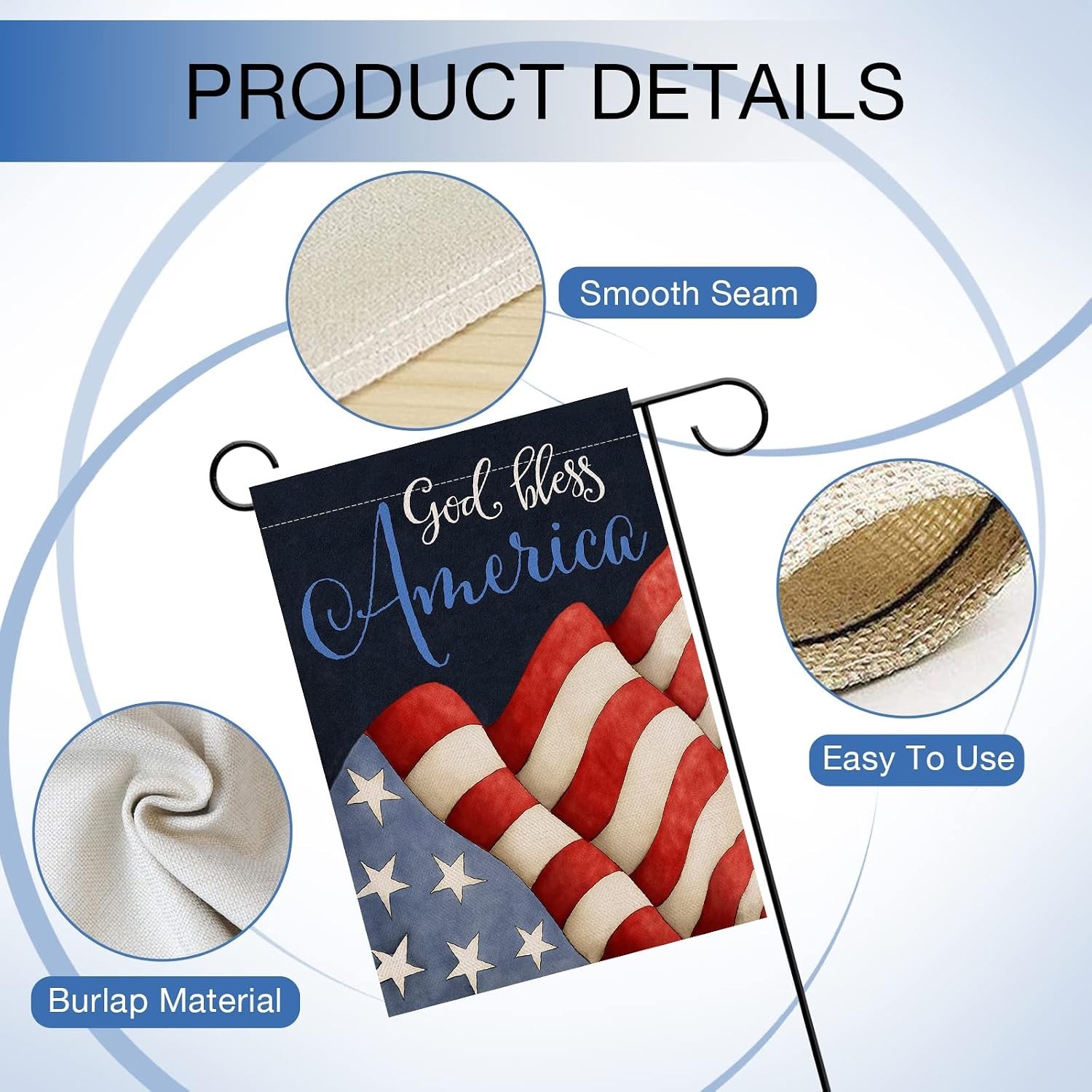 Durable 12×18 God Bless America Garden Flag – Perfect for July 4th Celebration