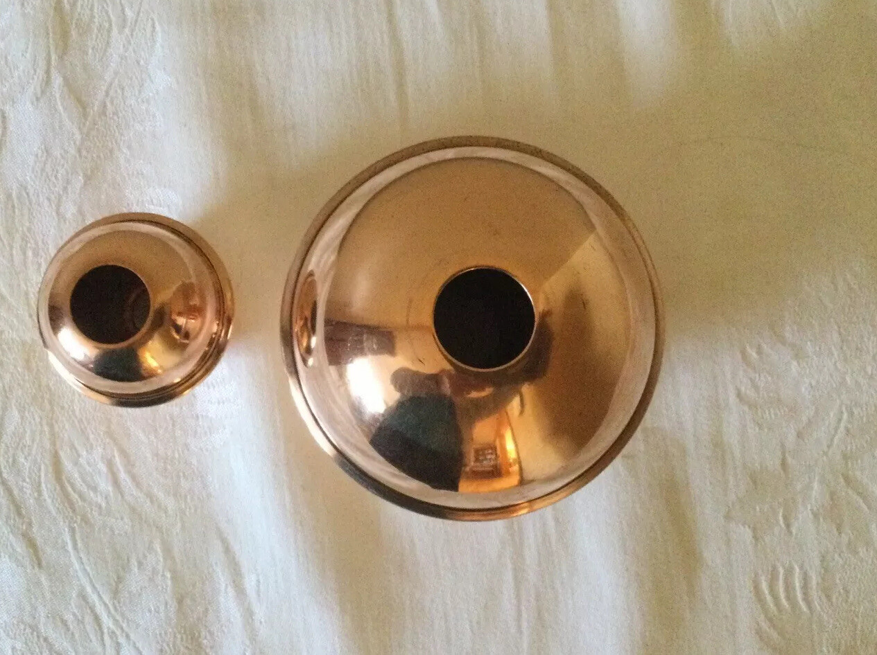 SET OF 2 POLISHED COPPER BALLS FOR A WEATHERVANE – 4″ AND 2 1/4″