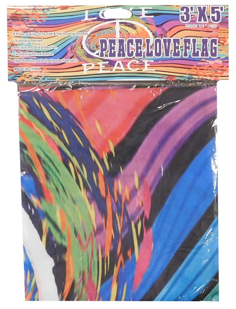 3×5 Peace Love Colorful Hand Prints 100D 3’x5′ Woven Poly Nylon Flag Banner