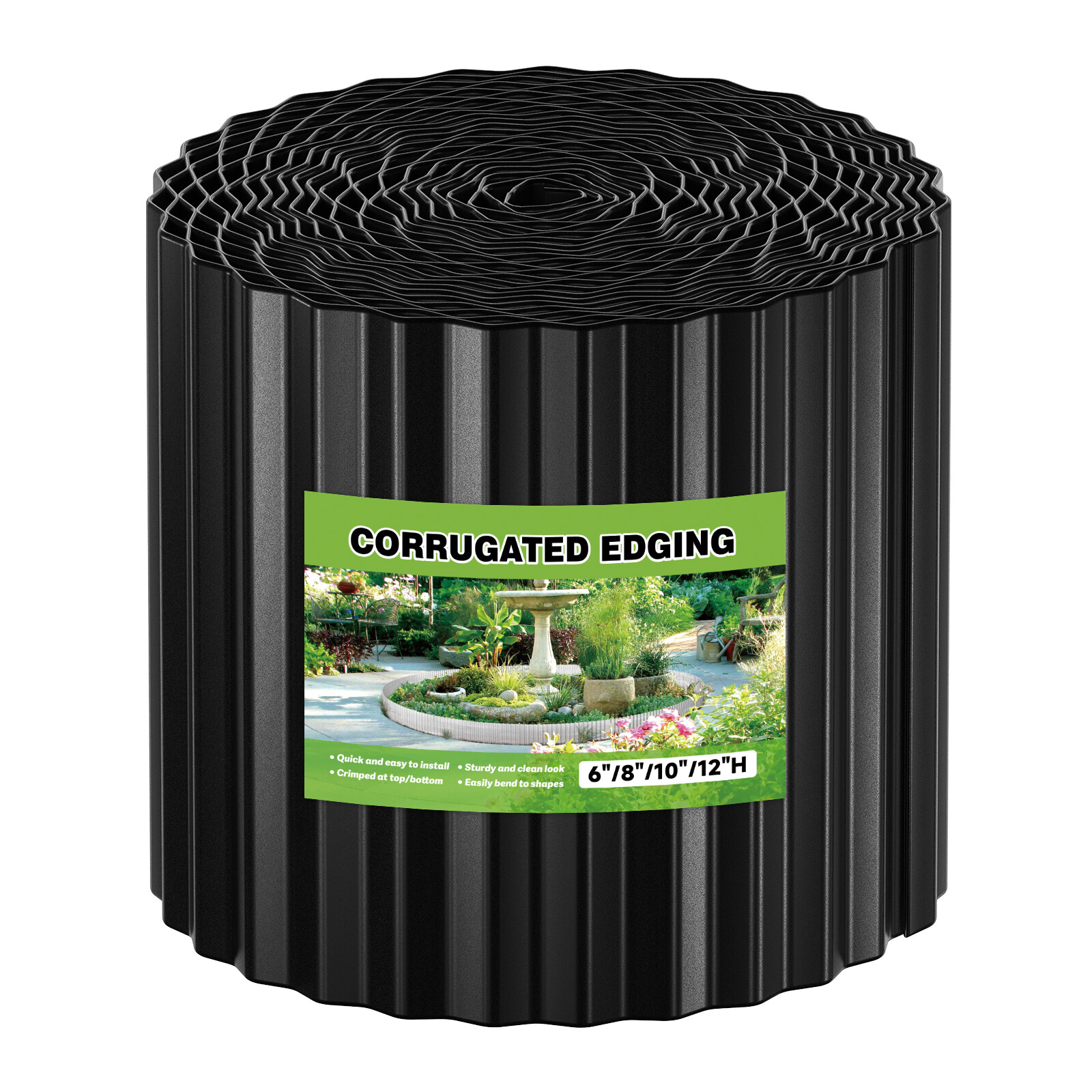 10 In x 50 Ft Corrugated Metal Garden Edgings Flexible DIY Edgings for Landscape