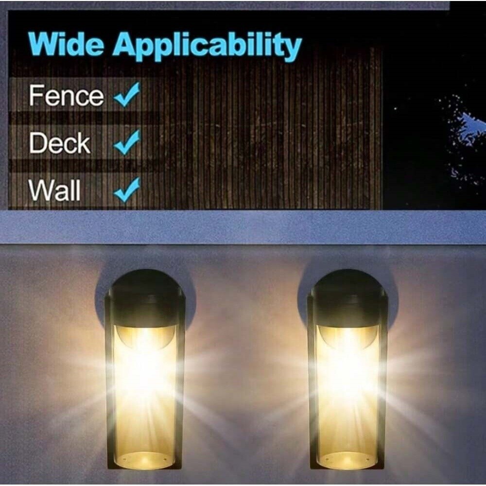 2X Outdoor Solar Wall Light Tungsten Filament Motion Sensor Courtyard Porch Lamp