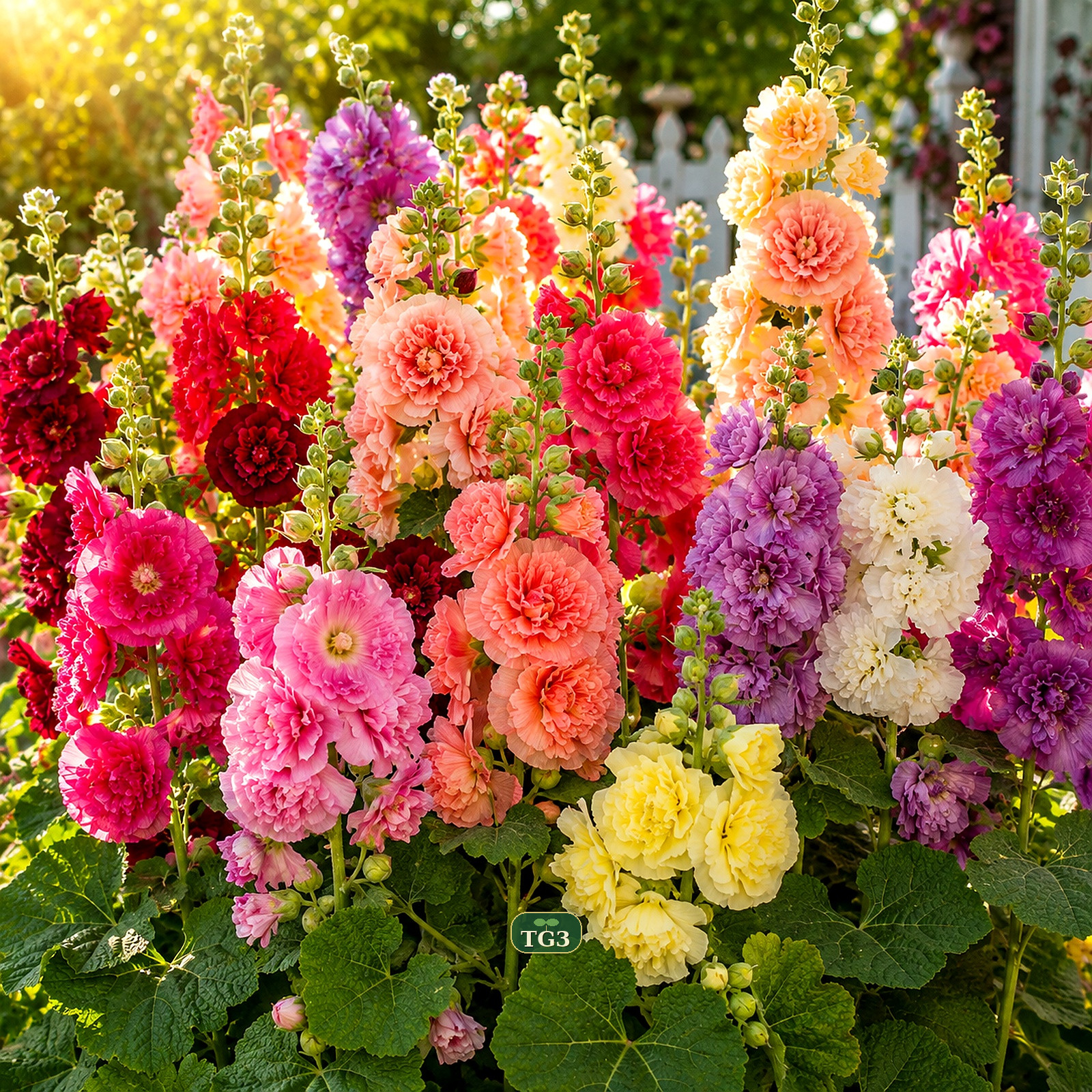 100 GIANT HOLLYHOCK HUMMINGBIRD MIX AUTUMN PLANTING FLOWERS BORDERS BEES SEEDS