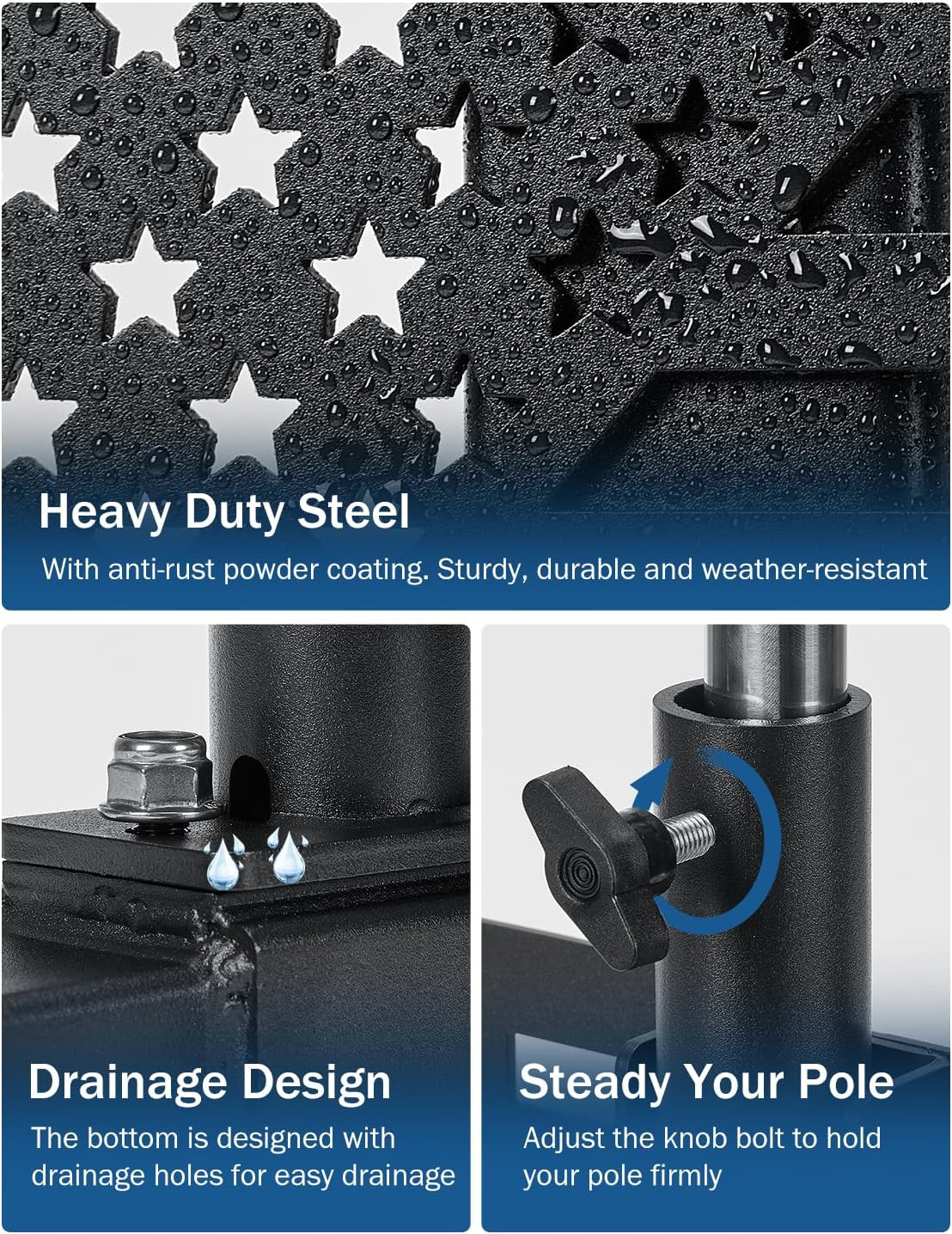 Hitch Flag Pole Holder for Standard 2 Inch Receivers, Fits Truck RV SUV Pickup C
