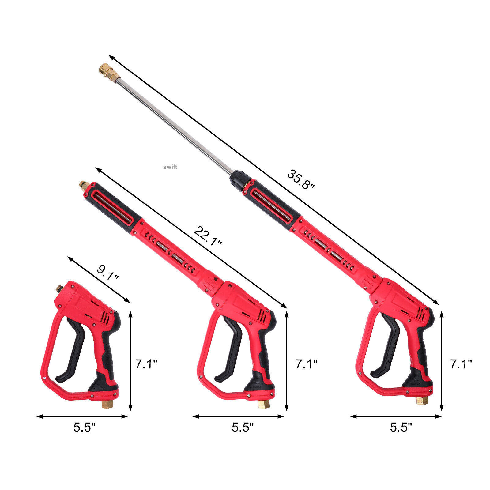 High Pressure 4000PSI Car Power Washer Gun Spray Wand Lance Nozzle and Hose Kit