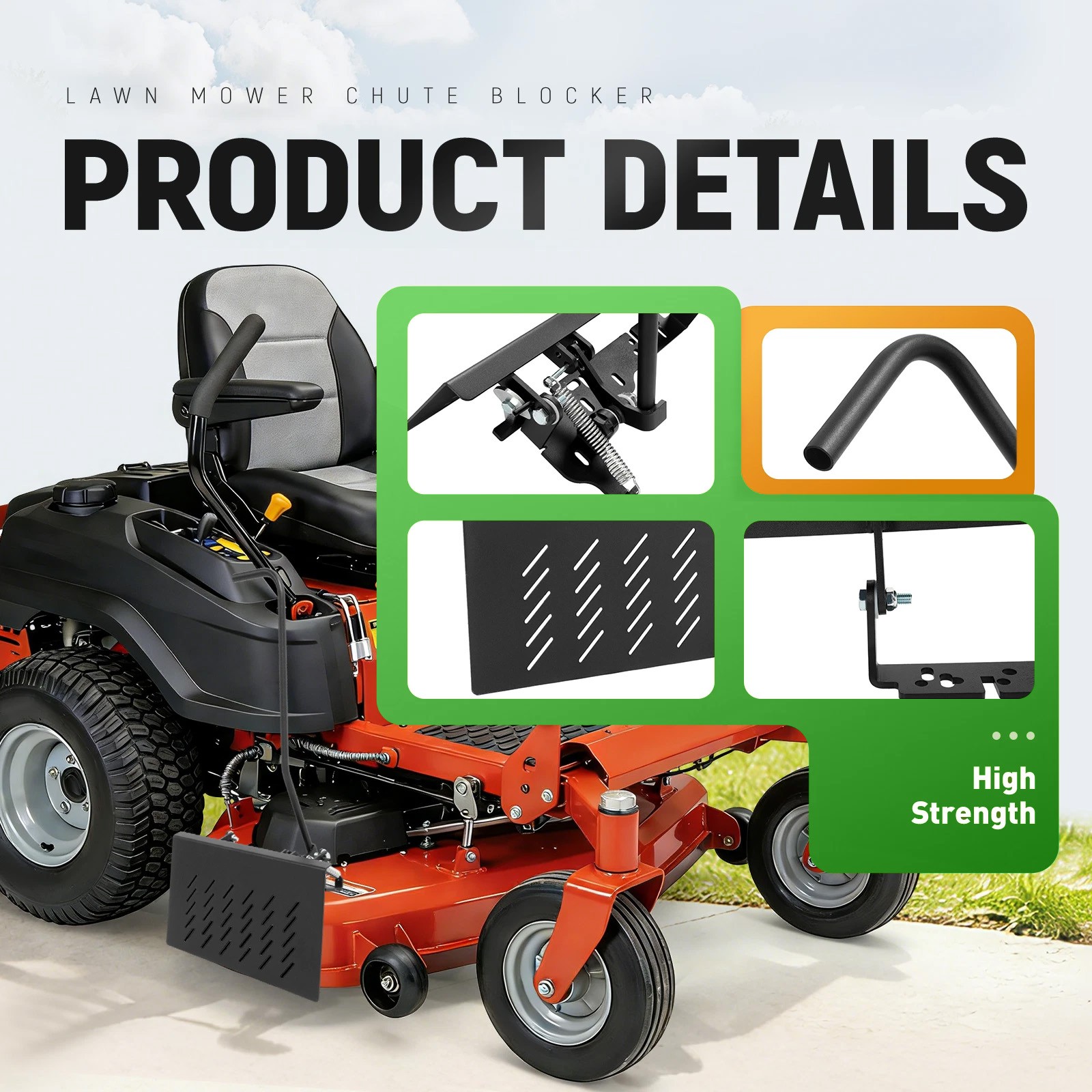 Steel Chute Blocker For ZT Mowers Toro 52″ 60″ 70″ 72″ #ACS6000ULS #088-6003-00