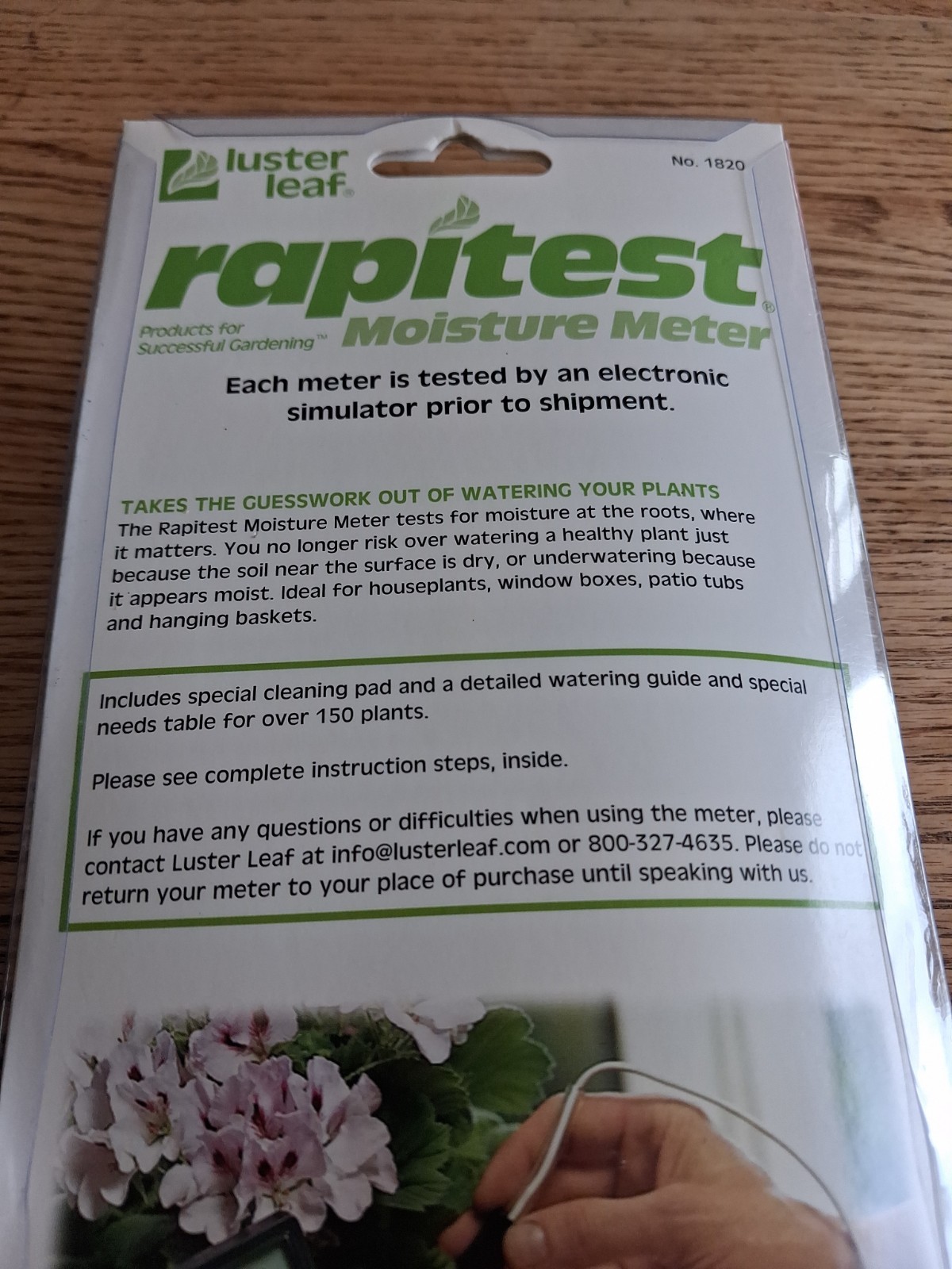 New Luster Leaf 1820 Rapitest Moisture Meter with Probe Tropicals Fems Violets