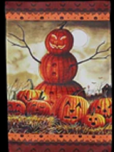 HAPPY Halloween SCARY PUMPKIN Greetings 12x18in Garden Flag Yard Home Decor Flag