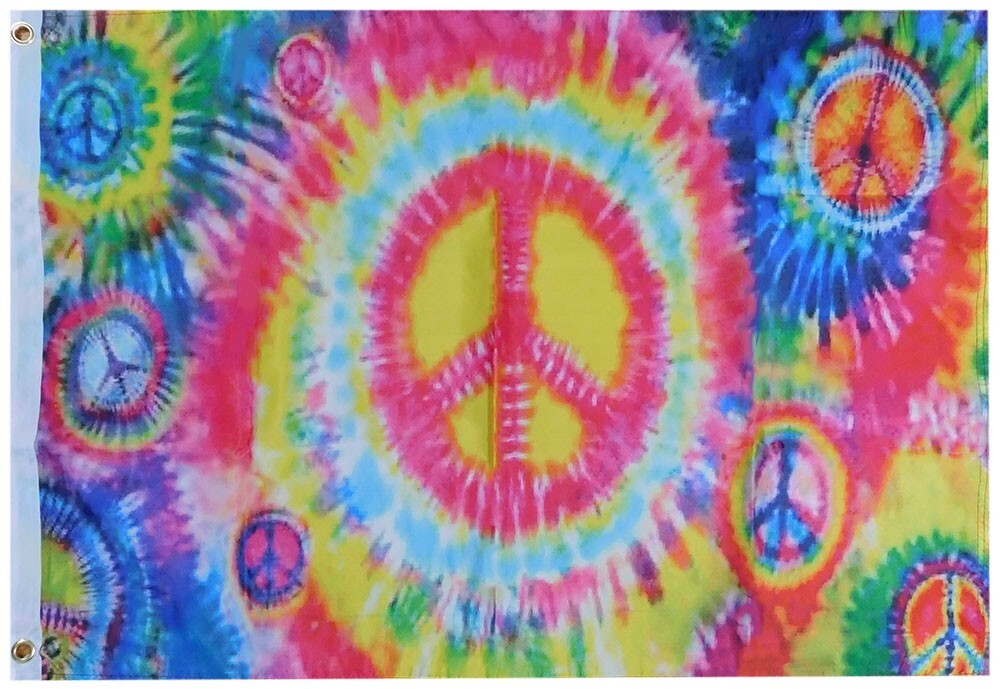 2×3 Tie Dye Peace Vibe Premium Quality 100D 2’x3′ Woven Poly Nylon Flag Banner