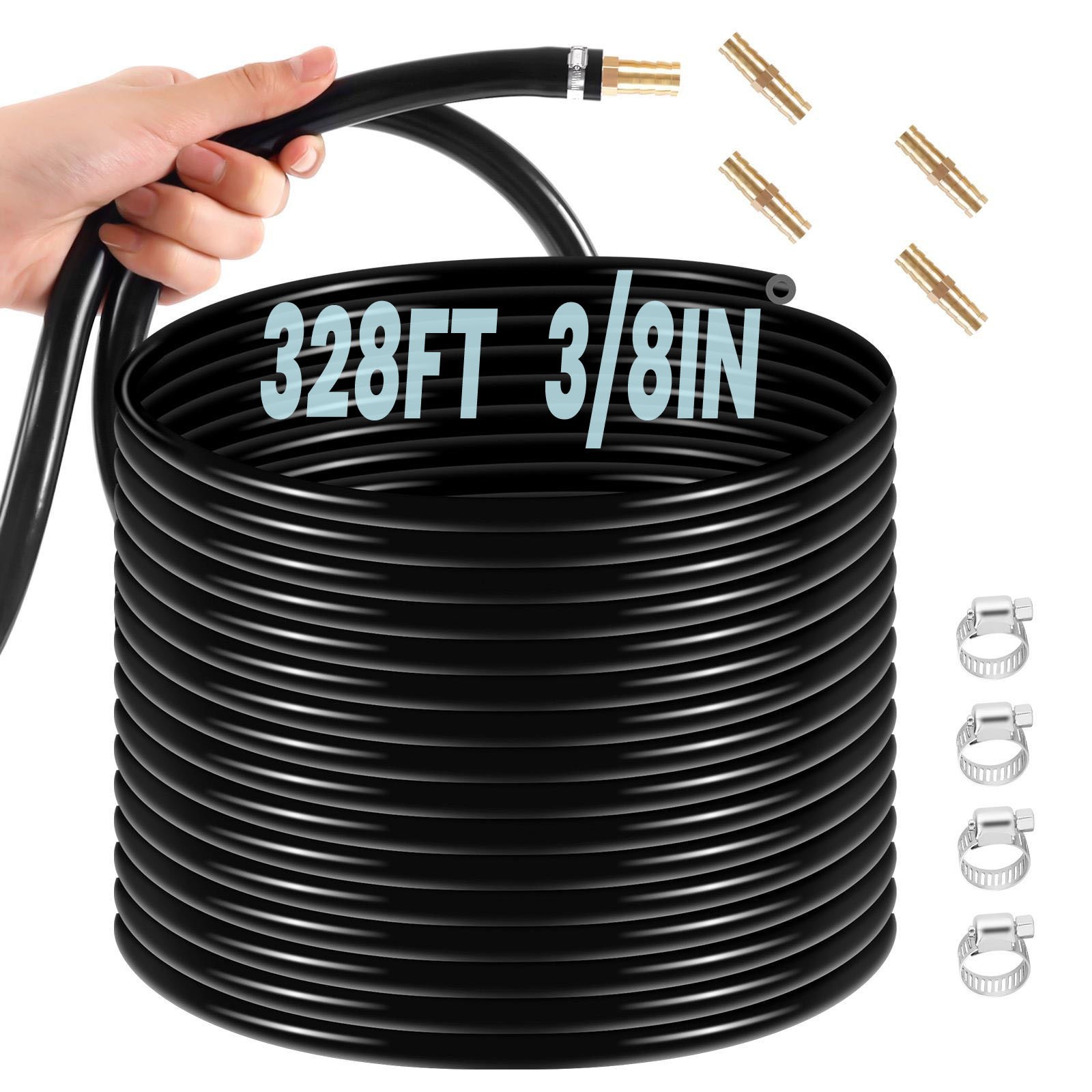 100/328/656FT Self Sinking Aeration Hose 3/8 Inch Weighted Pond Aerator Hose Kit