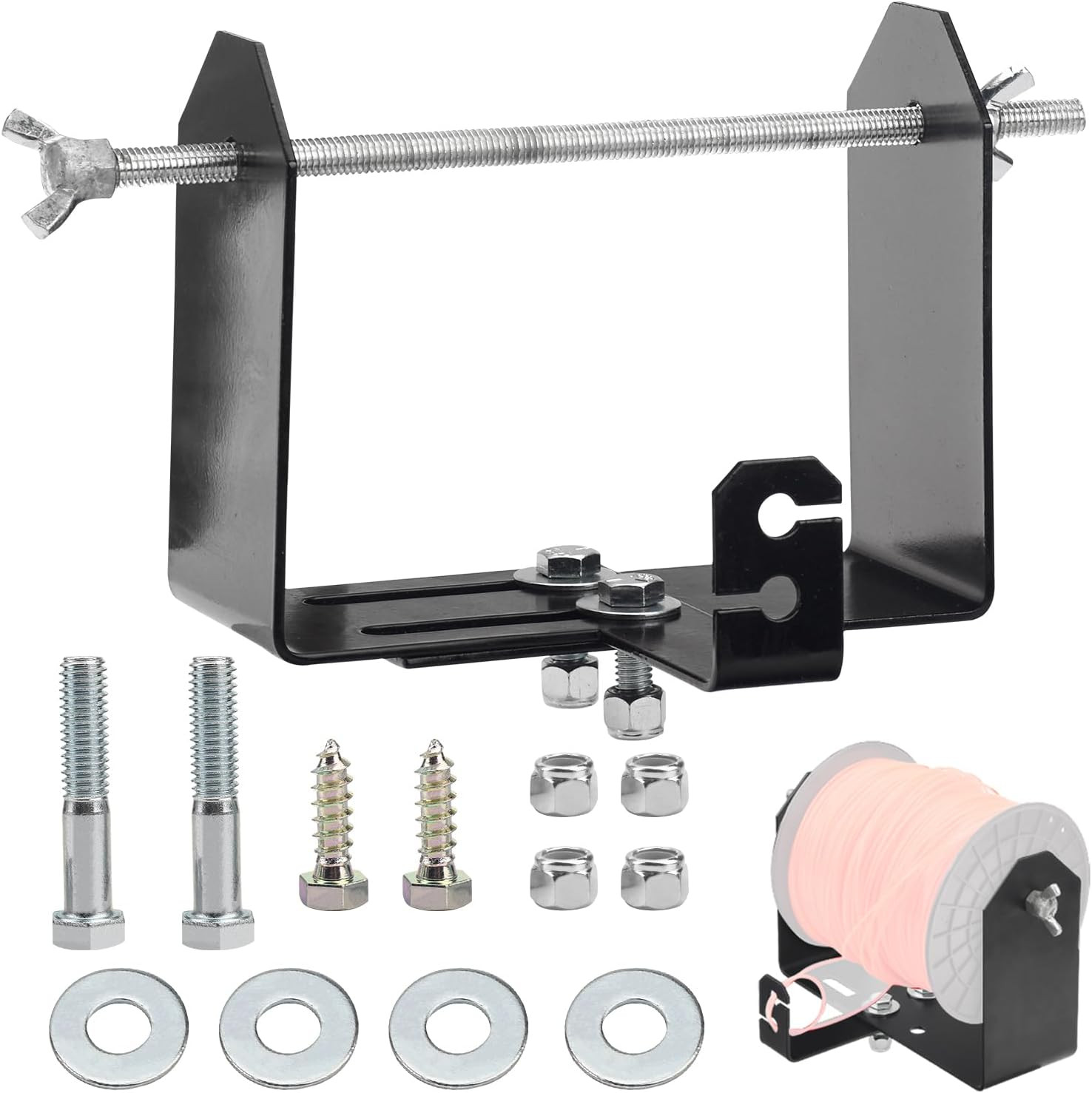 Trimmer Line Holder Adjustable Width 3 & 5 Lb. Spools for Landscape Trailer Orga