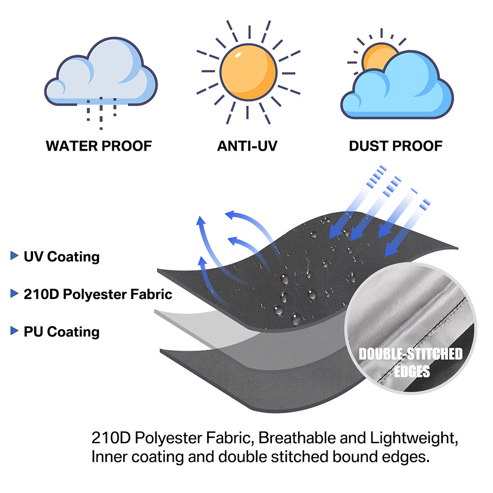 Patio Umbrella Cover with Rod for 8 to 15 Ft Umbrellas / Double-Sided Umbrellas