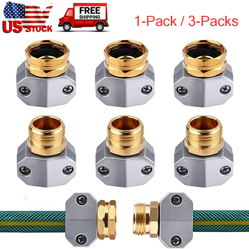 1-3 Sets Garden Hose Repair Fittings Kit End Mender Fit 5/8″ & 3/4″ Water Hose