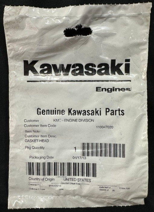 New Kawasaki 110047020 Head Gasket Genuine OEM Replacement Part 11004-7009