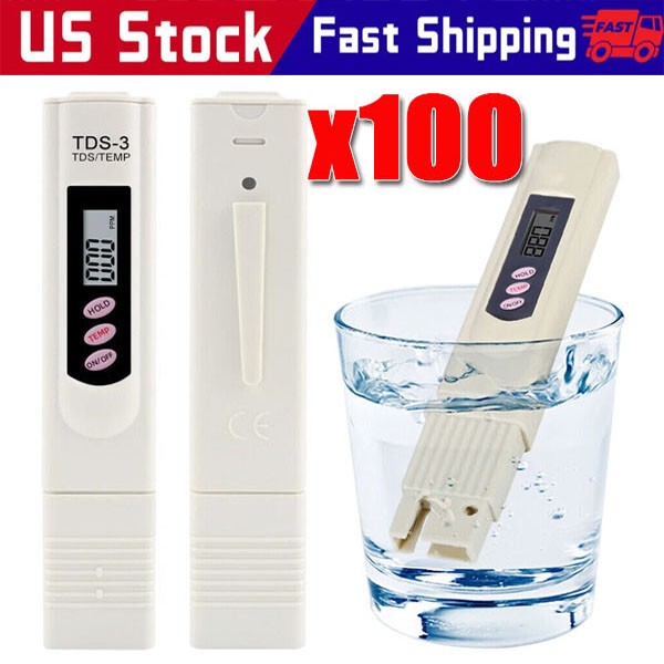 Handheld Water Quality Hardness Purity Digital LCD Meter 0-9990 PPM TDS TDS-3