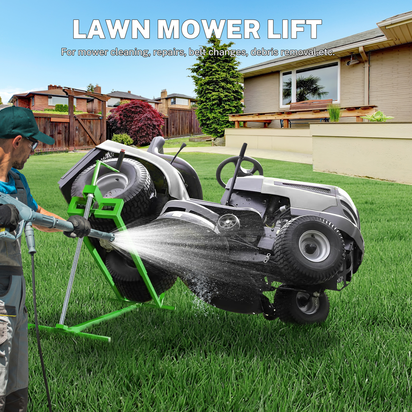 880 Lbs Weight Capacity Telescopic Maintenance Jack for Lawn mowers and Garden