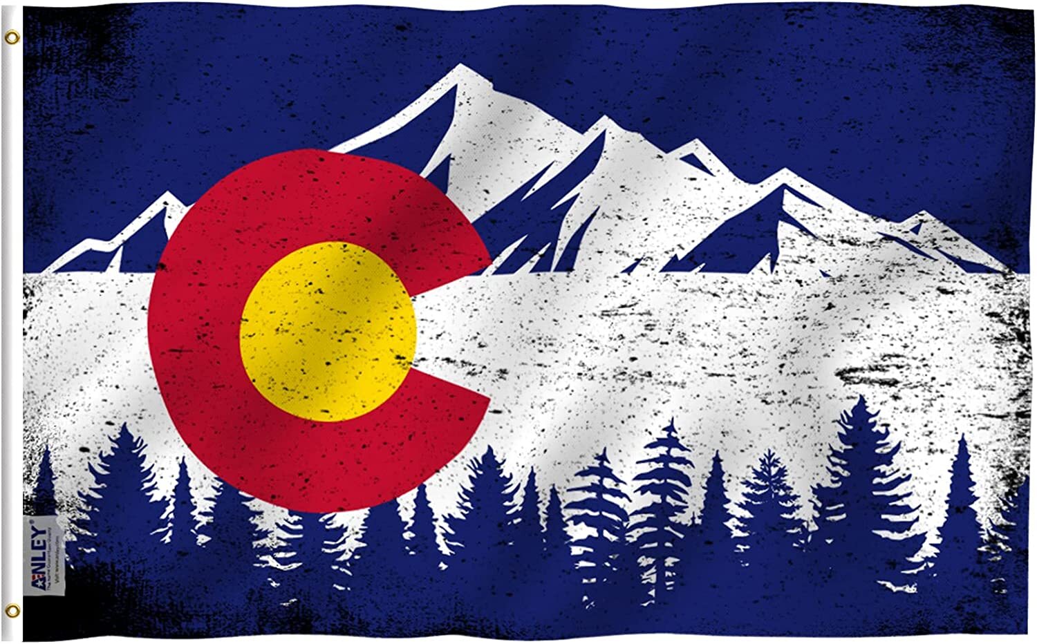Anley Fly Breeze 3×5 Ft Colorado State Mountain Flag – Colorado CO Vintage Flags