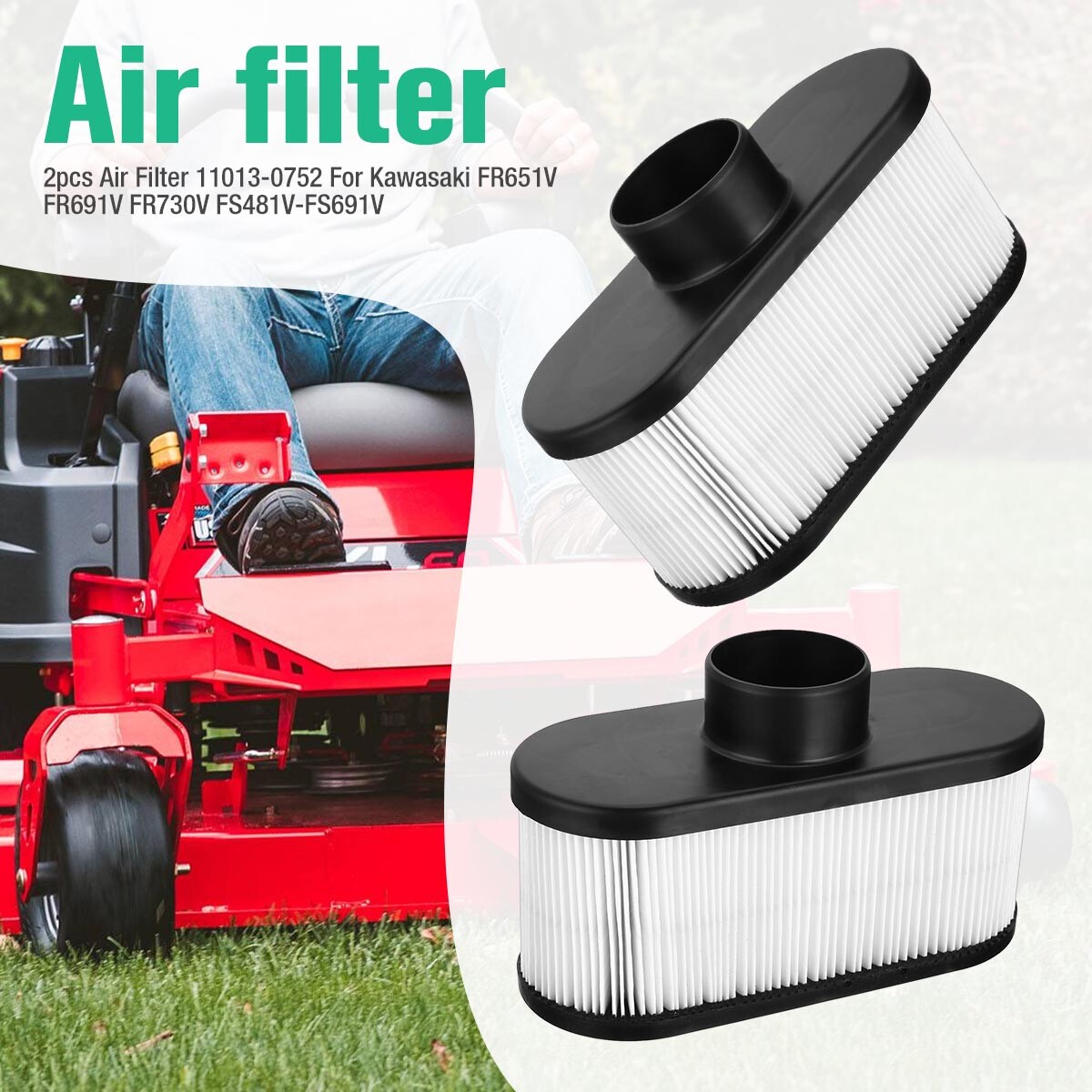 4 Pcs/Set Air Filter 11013-0752 For Kawasaki FR651V FR691V FR730V FS481V-FS691V