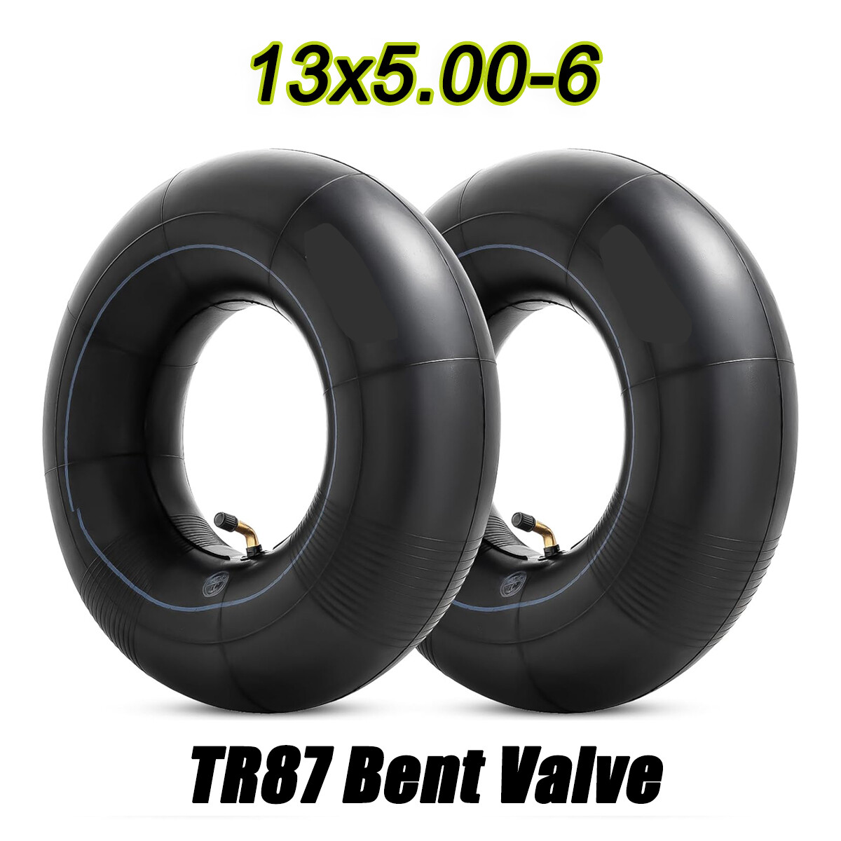 2Pcs 13×5.00-6 Inner Tube with TR87 Bent Valve Stem Replacement ATVs Lawn Mower