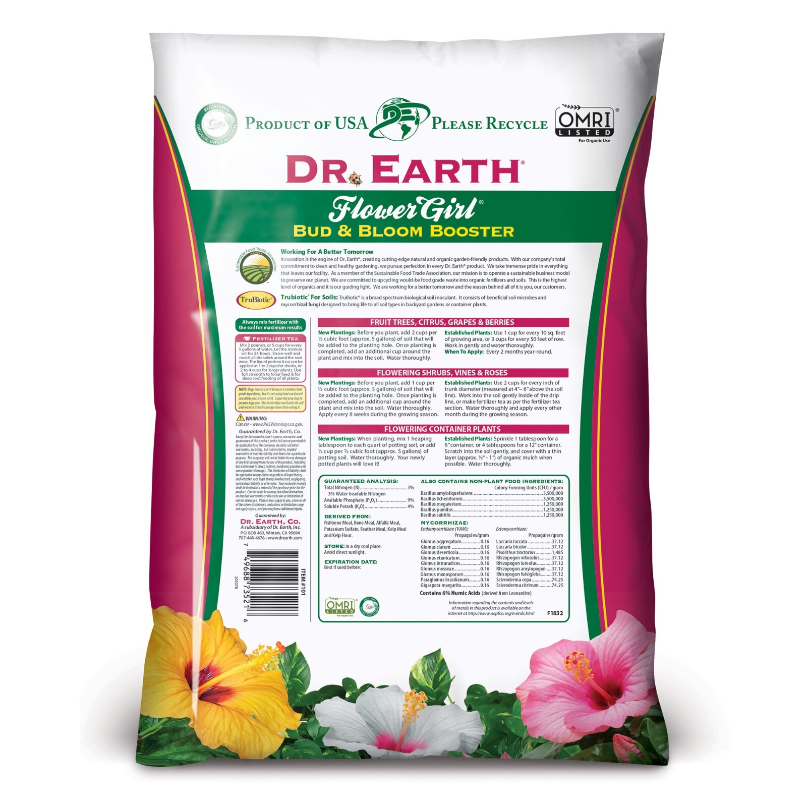 Dr. Earth, Premium Plant Food Promotes Superior Buds and Blooms Fertilizer 12 Lb