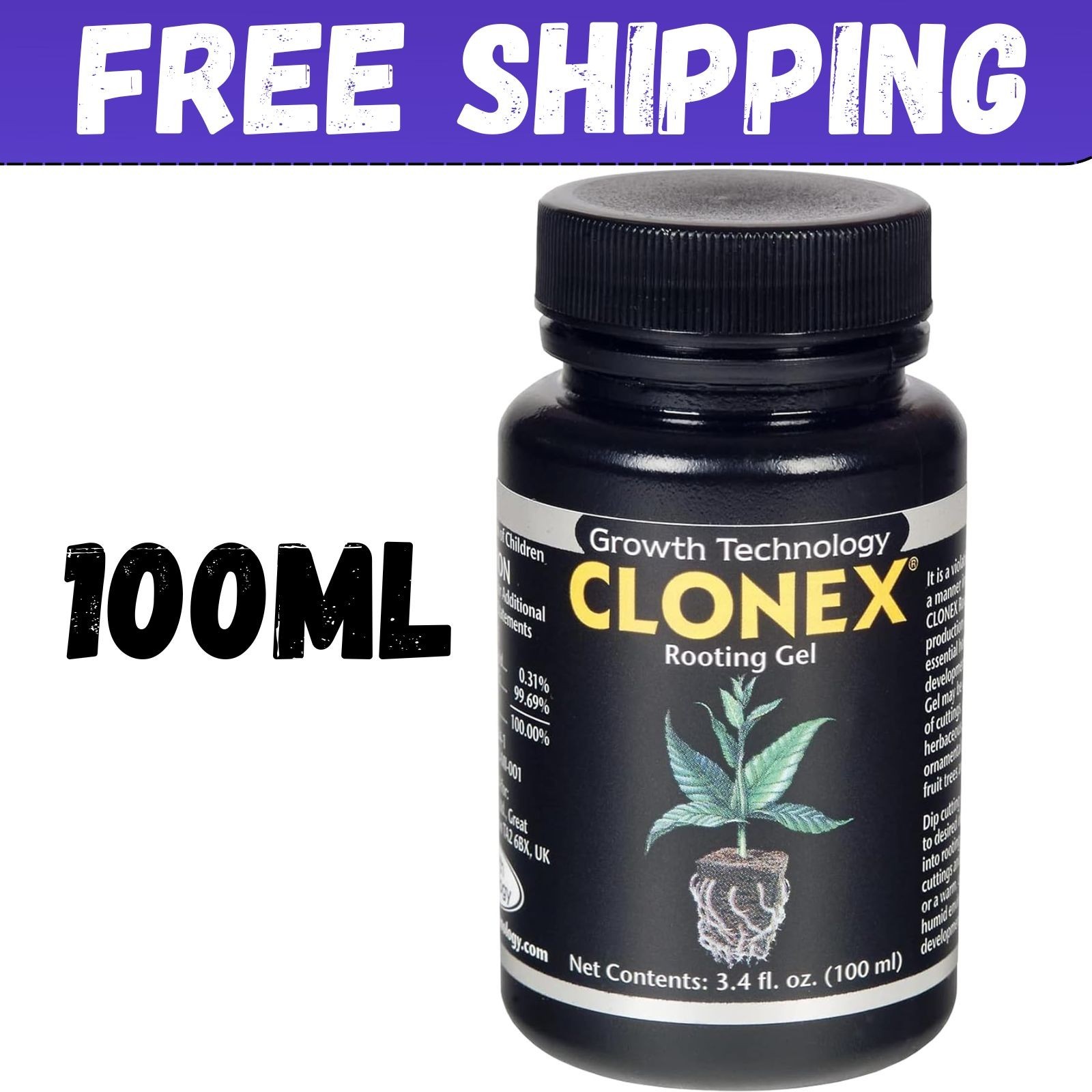 Clonex Rooting Gel 100ml – Plant Cutting Rooting Hormone IBA, Fast Root Growth &