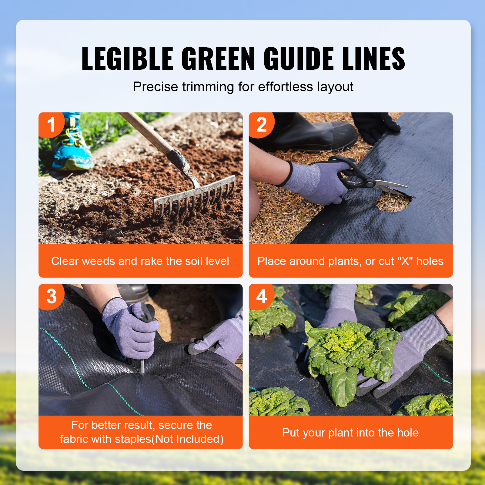 Weed Barrier Landscape Fabric 13*108FT 5OZ Geotextile Weed Control Mat