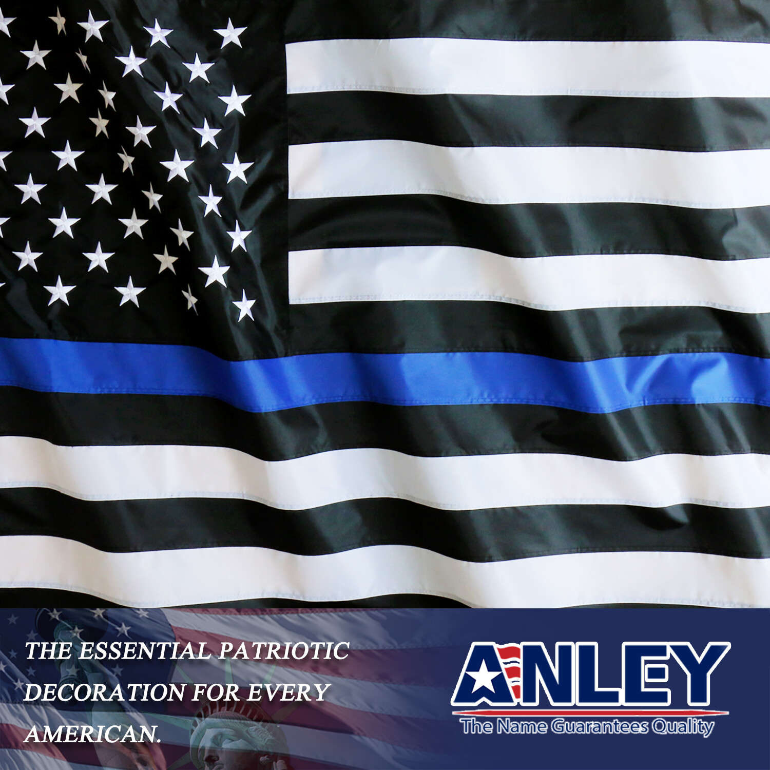 Anley Everstrong 3’x5′ Thin Blue Line American Flags Police Lives Matter Law USA