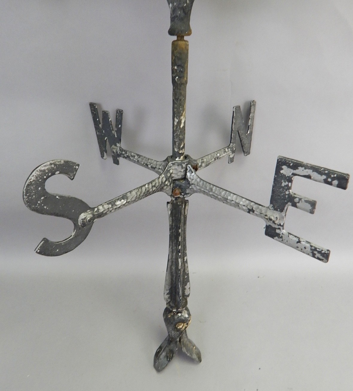 Large Antique Cast Aluminum Full Body 3D Eagle on Arrow Wind Weathervane